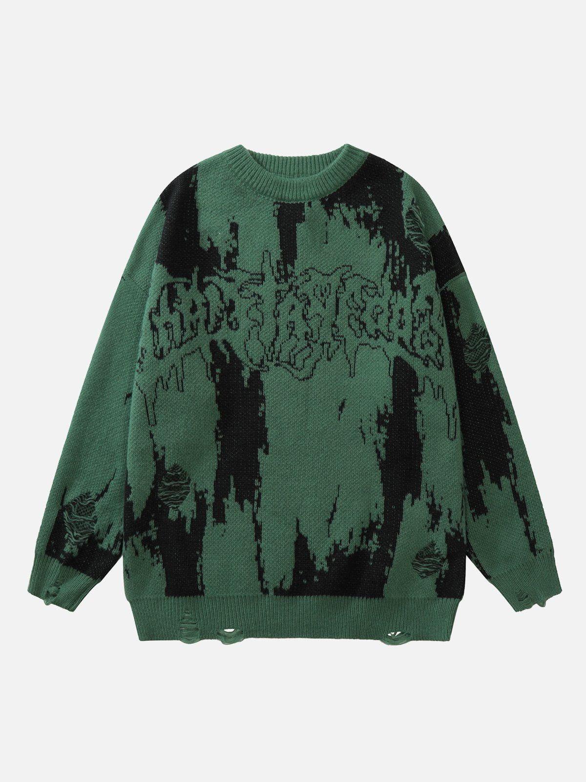 TALISHKO Tie Dye Letter Print Sweater