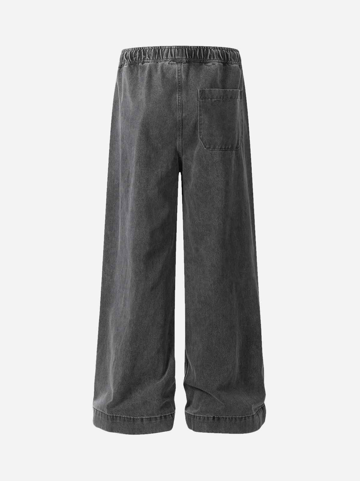 TALISHKO Classic Washed Drawstring Baggy Jeans