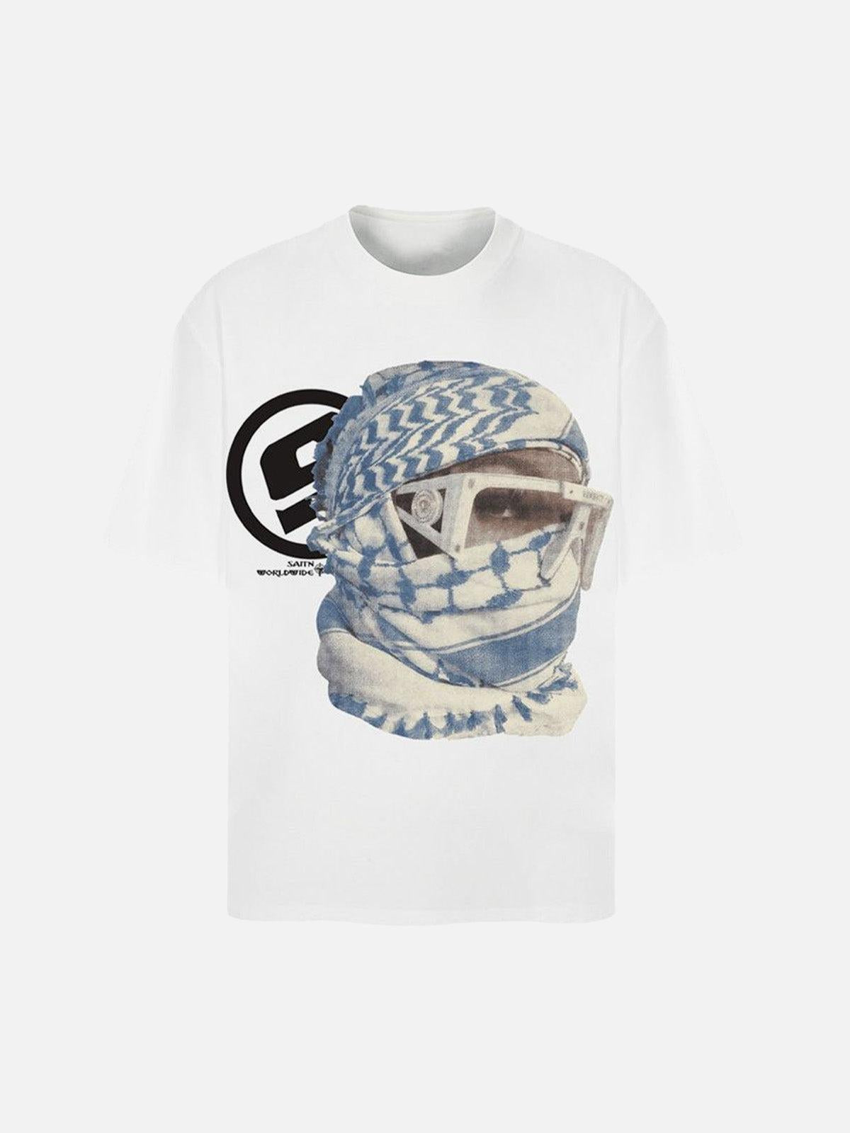 TALISHKO Masked Portrait Graphic T-Shirt