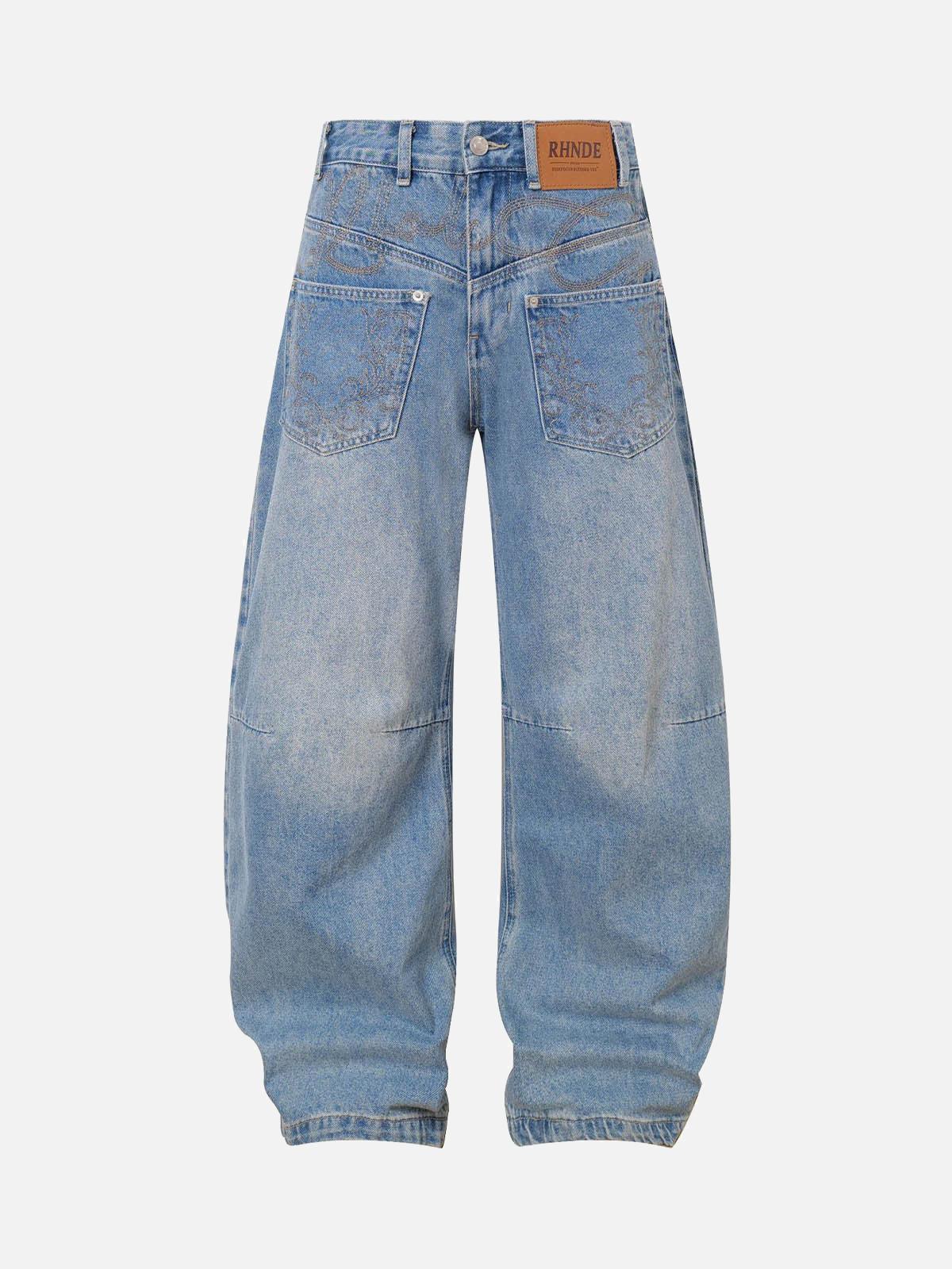 TALISHKO Washed Cleanfit Barrel Jeans