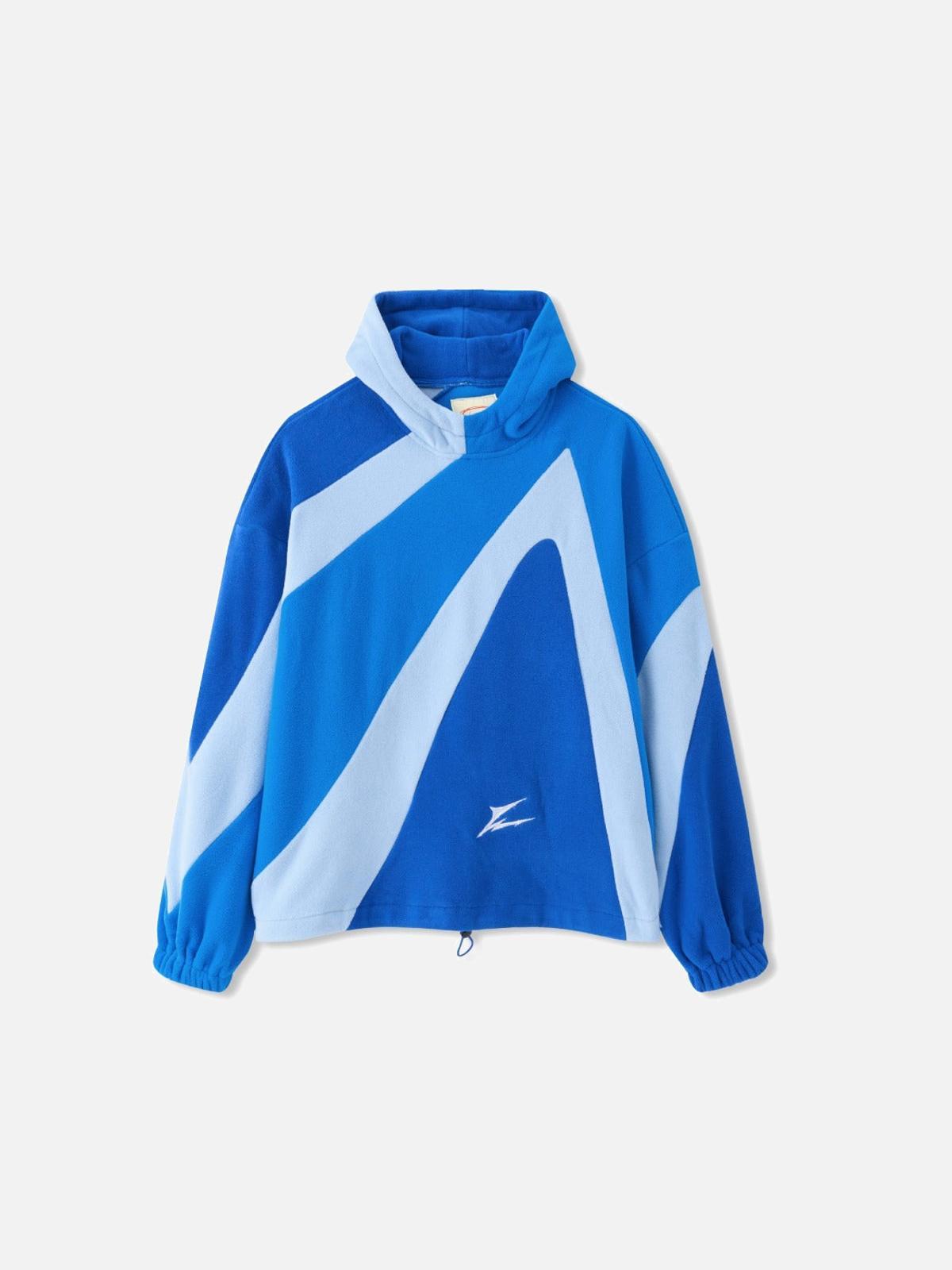 TALISHKO Contrast Color Panel Embroidery Hoodie