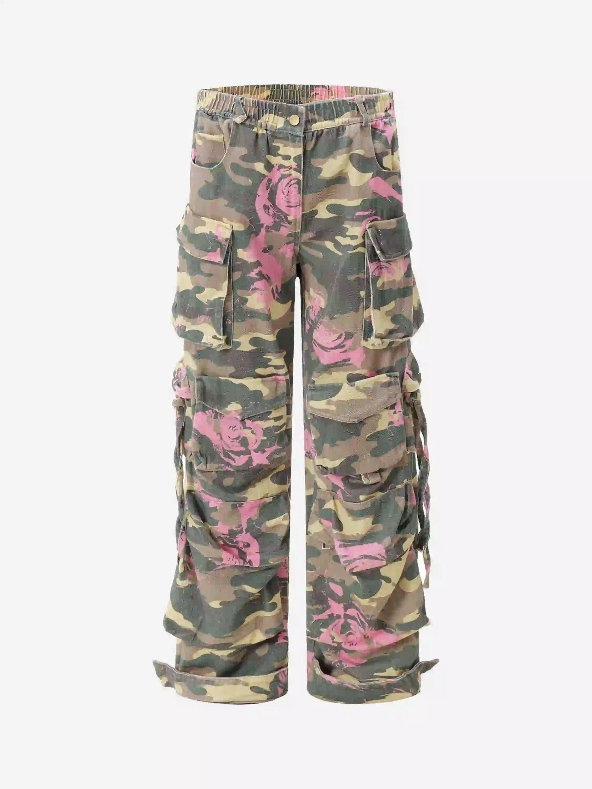 TALISHKO Hip-Hop Camouflage Cargo Pants with Multi-Pockets