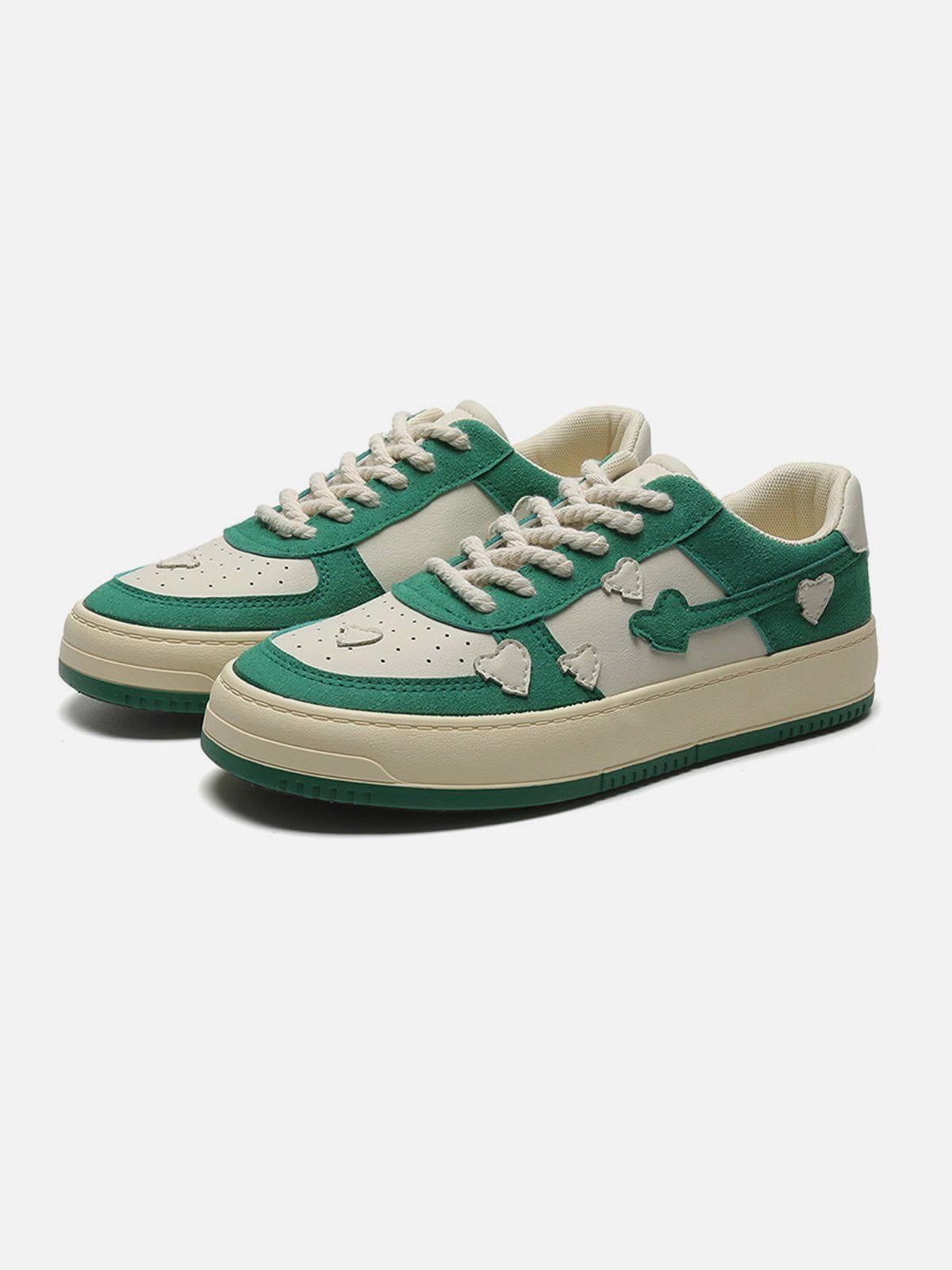TALISHKO Color Contrast Heart Design Casual Shoes