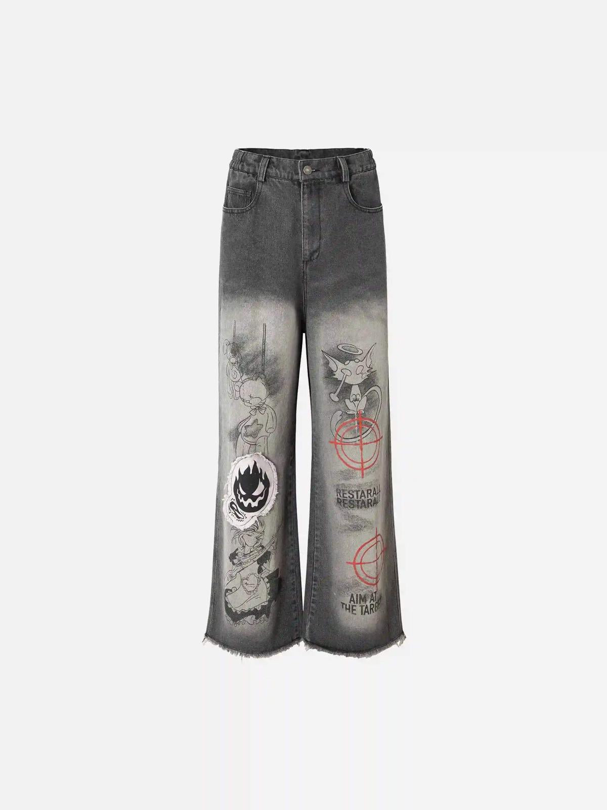 TALISHKO American Retro Embroidered Dopamine Jeans