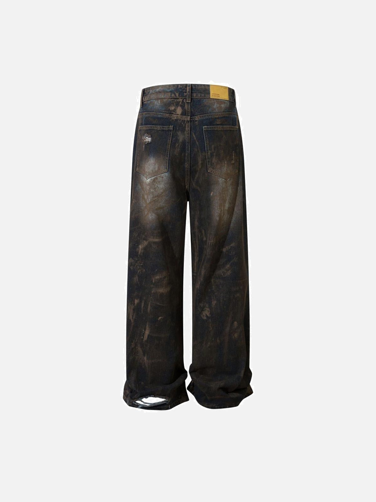 TALISHKO Vintage Ripped Washed Jeans