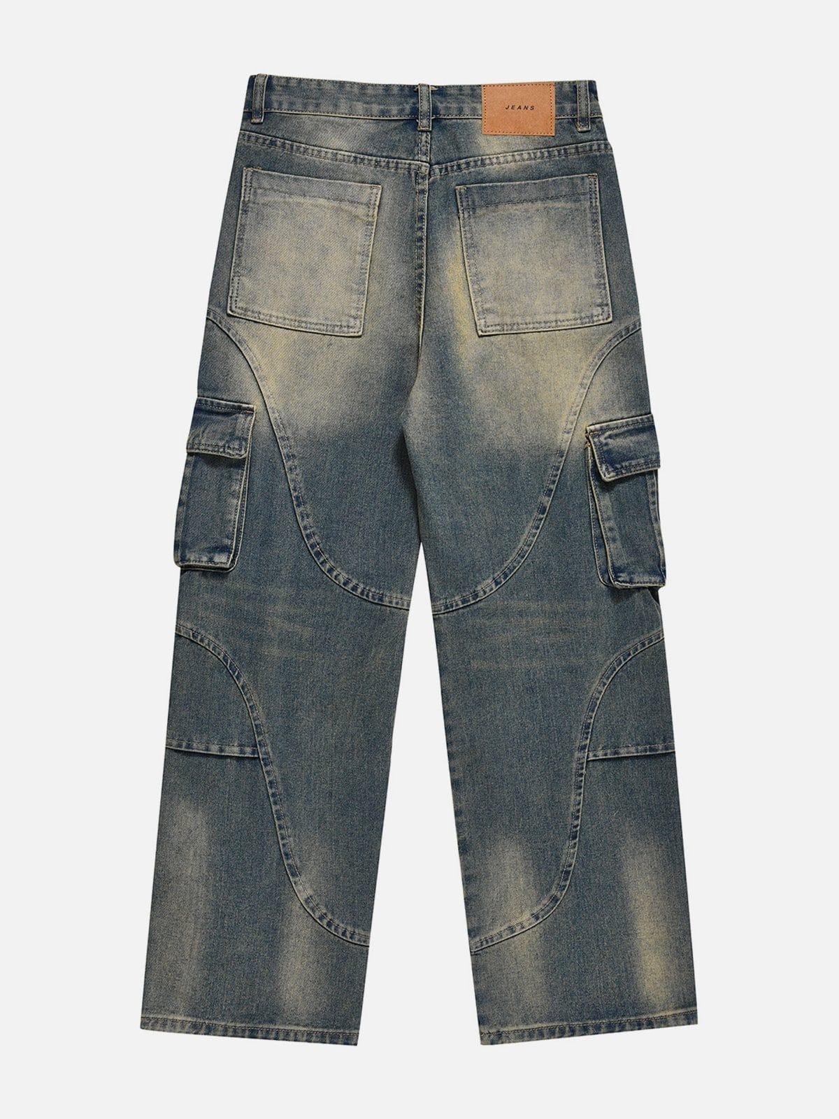 TALISHKO Curved Patchwork Jeans