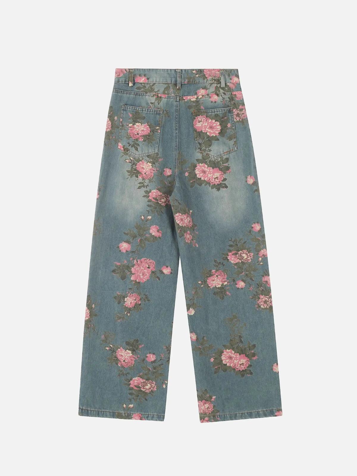 TALISHKO American Hip-Hop Vintage Rose Jeans