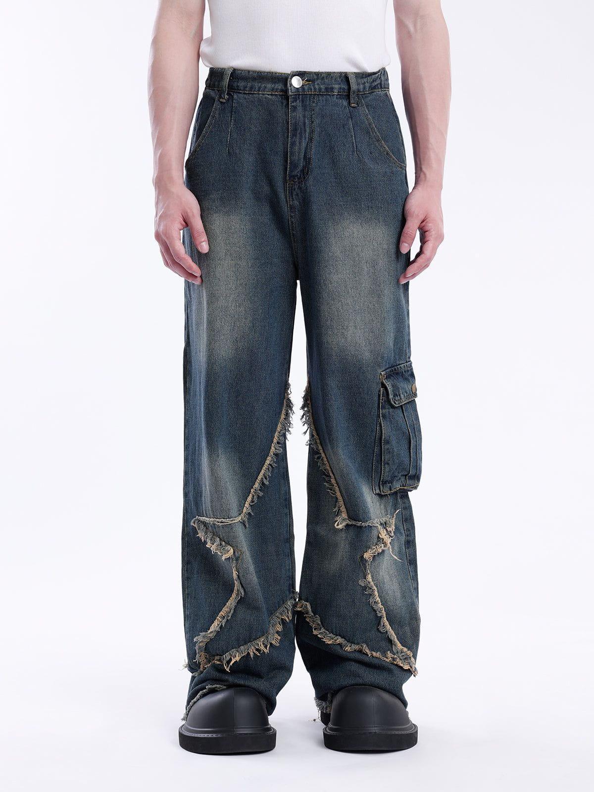 TALISHKO Basic Star Fringe Loose Jeans