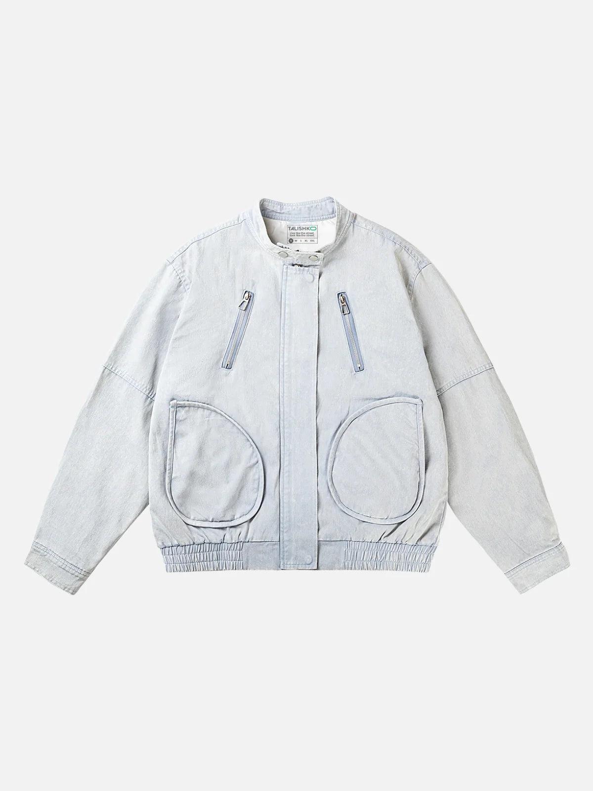 TALISHKO American Street Style Washed Faded Short Jacket