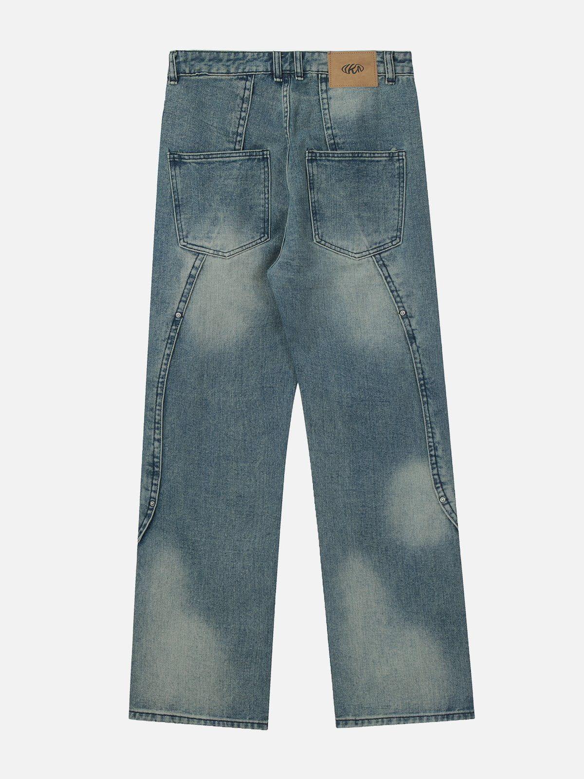 TALISHKO Splicing Water-Wash Jeans
