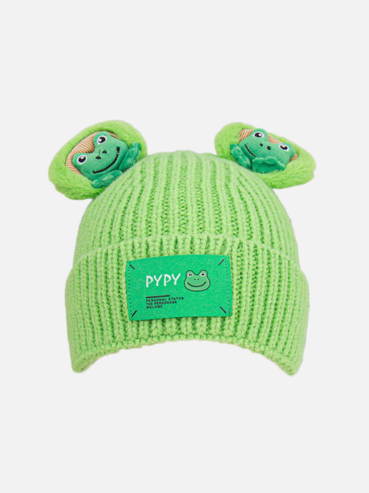 TALISHKO Cute Cartoon 3D Frog Knitting Hat