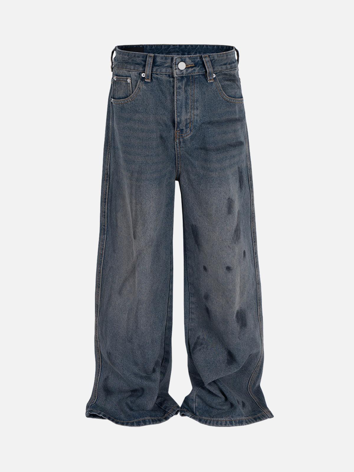 TALISHKO Wasteland Style Ink Splash Baggy Jeans