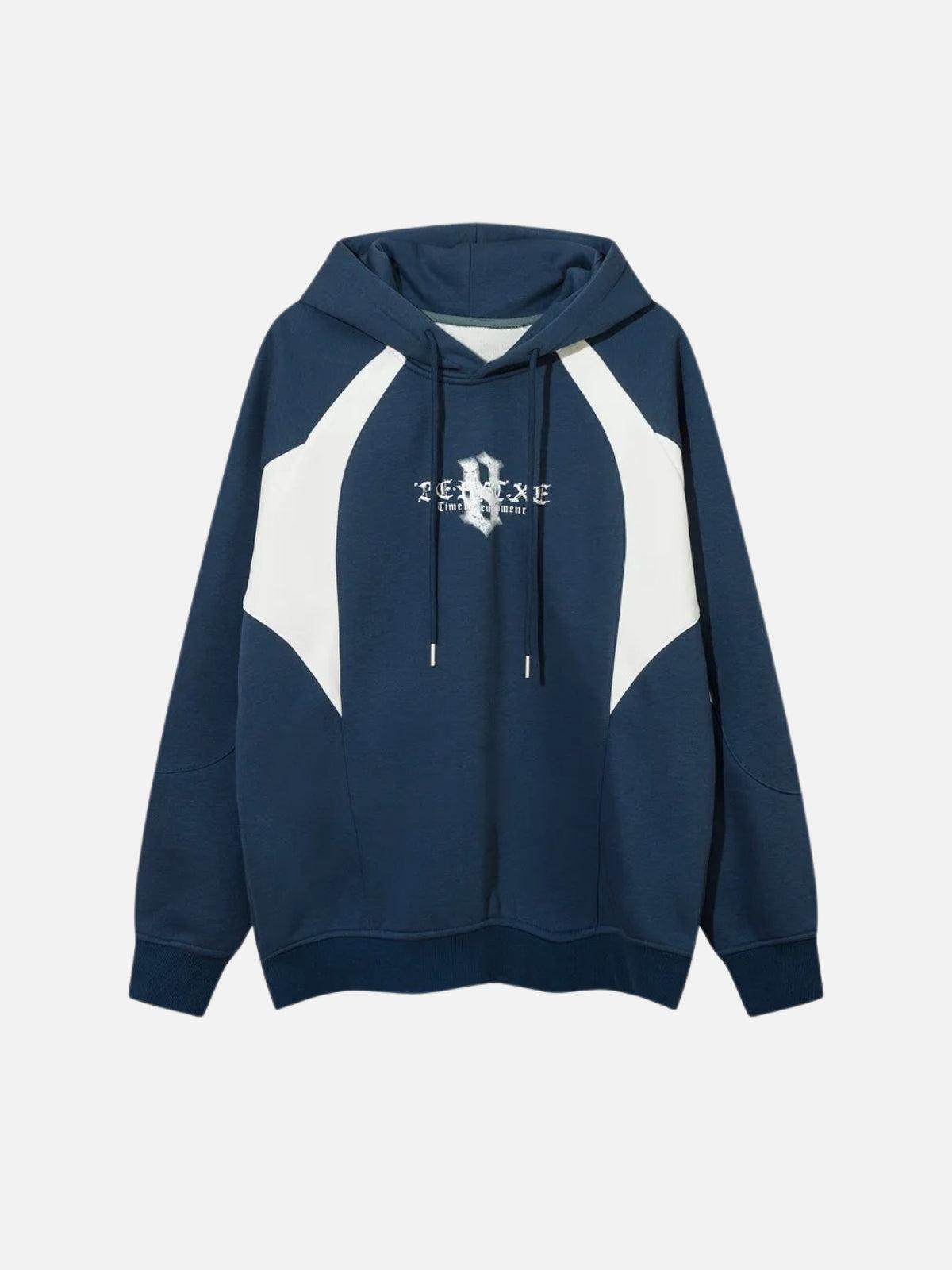 TALISHKO Color Blocking Gothic Letter Hoodie