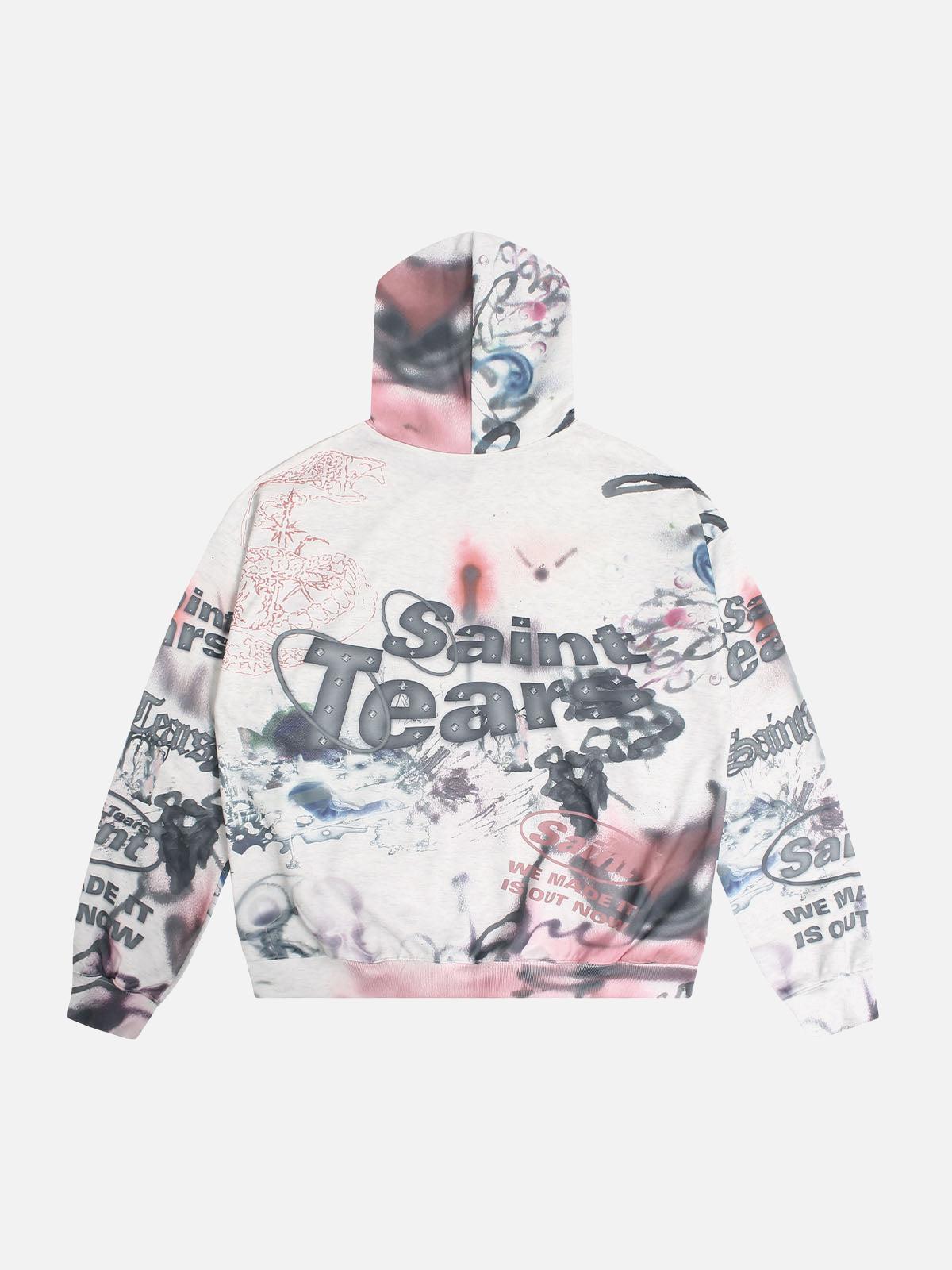 TALISHKO Hand-Painted Ink Graffiti Hoodie