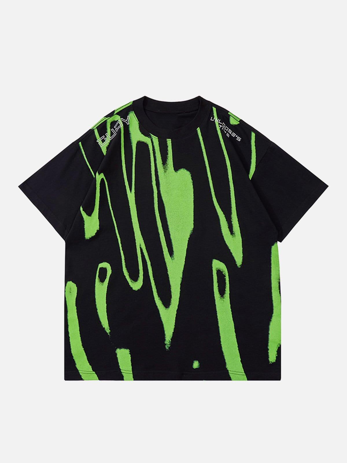 TALISHKO Fluorescent Irregular Printing Tee