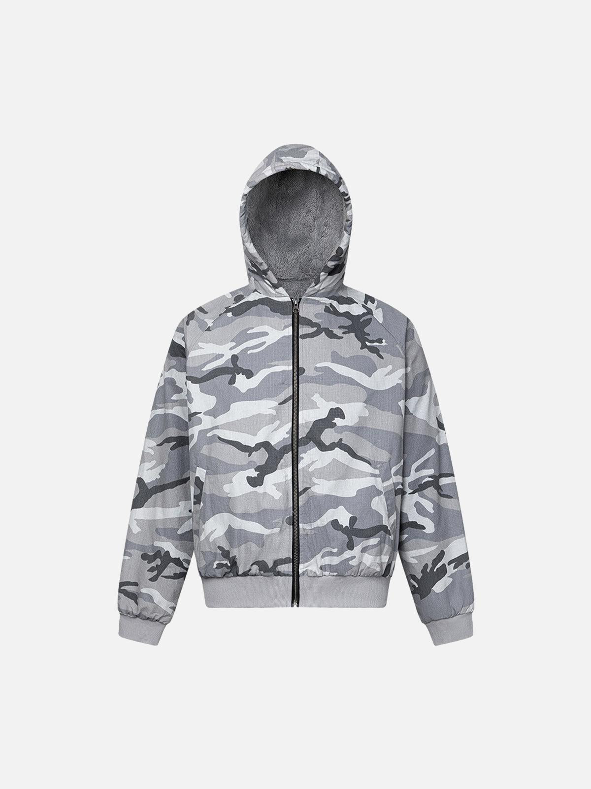 TALISHKO Camouflage Fleece Hooded Jacket