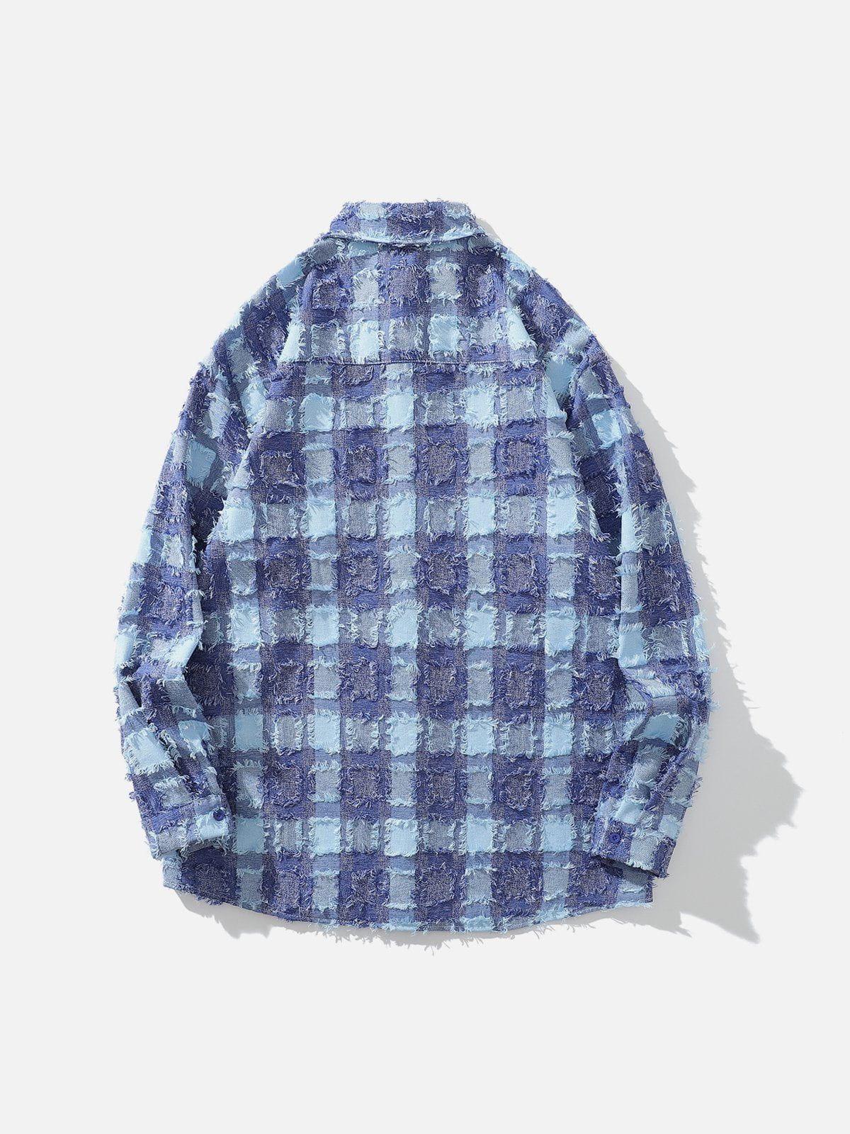 TALISHKO Check Raw Long-Sleeved Shirt