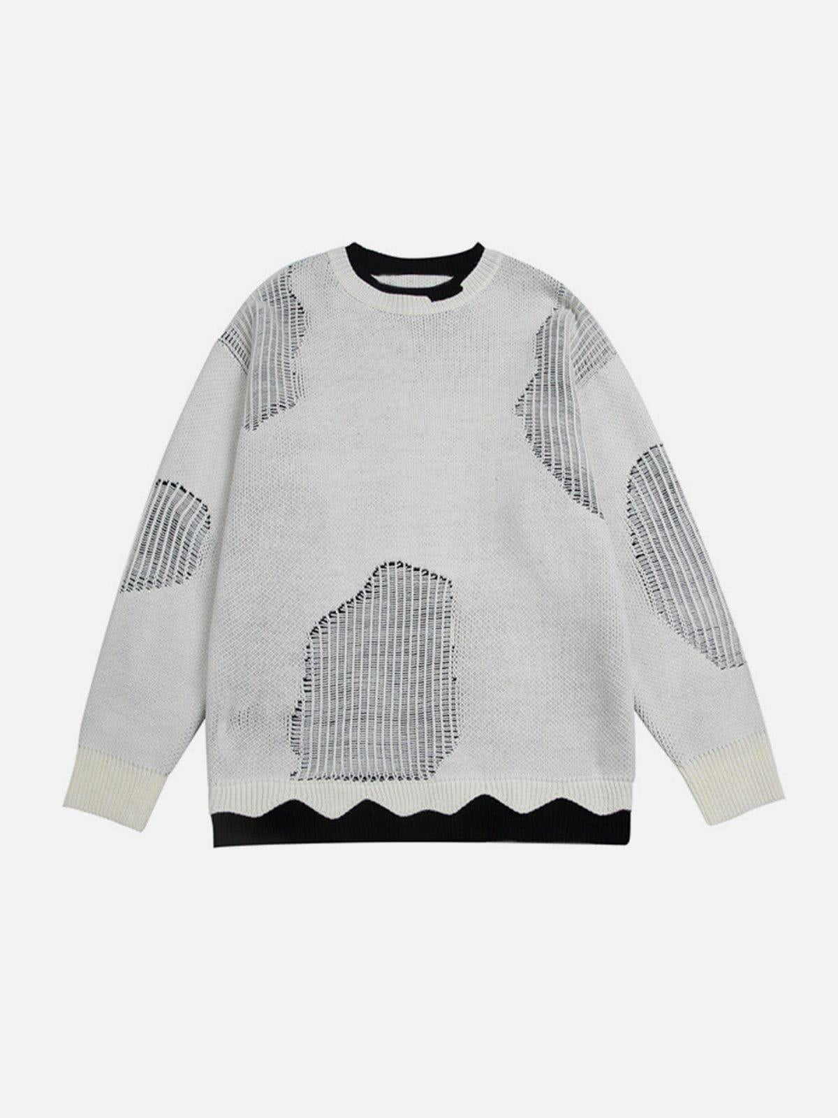 TALISHKO Fake Two Breakage Design Sweater