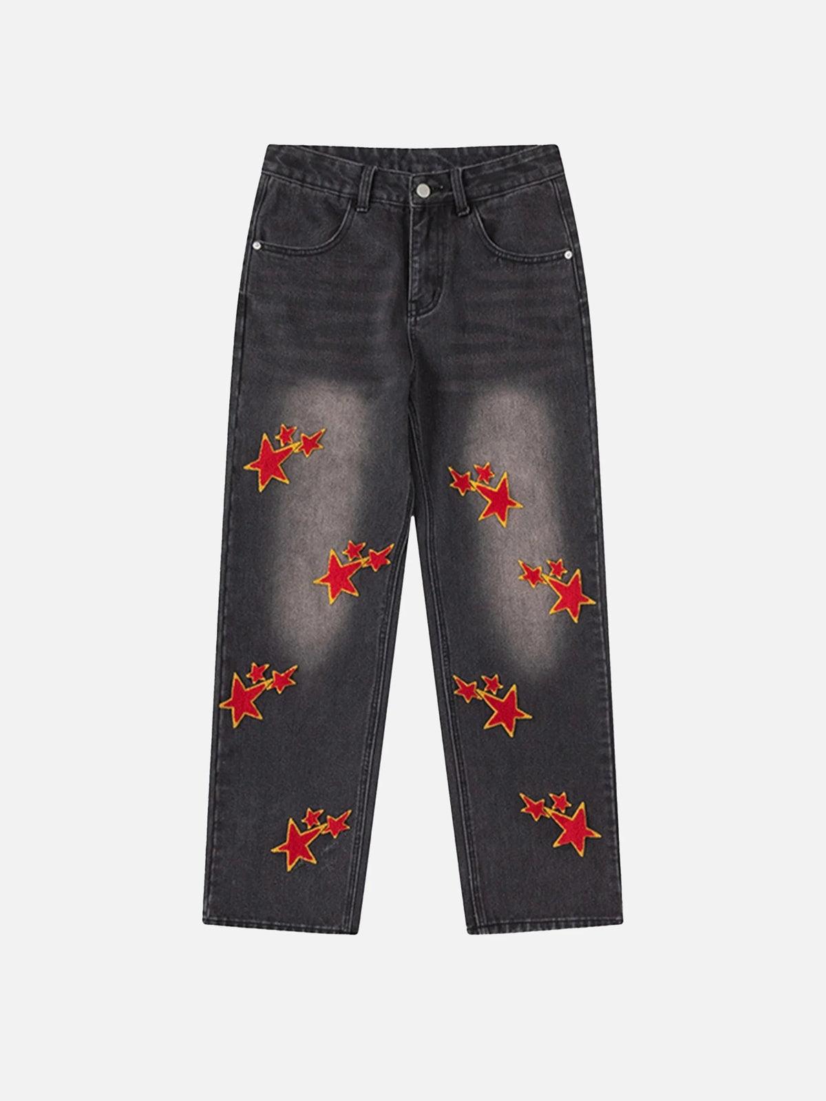 TALISHKO Vintage Star Embroidered Jeans