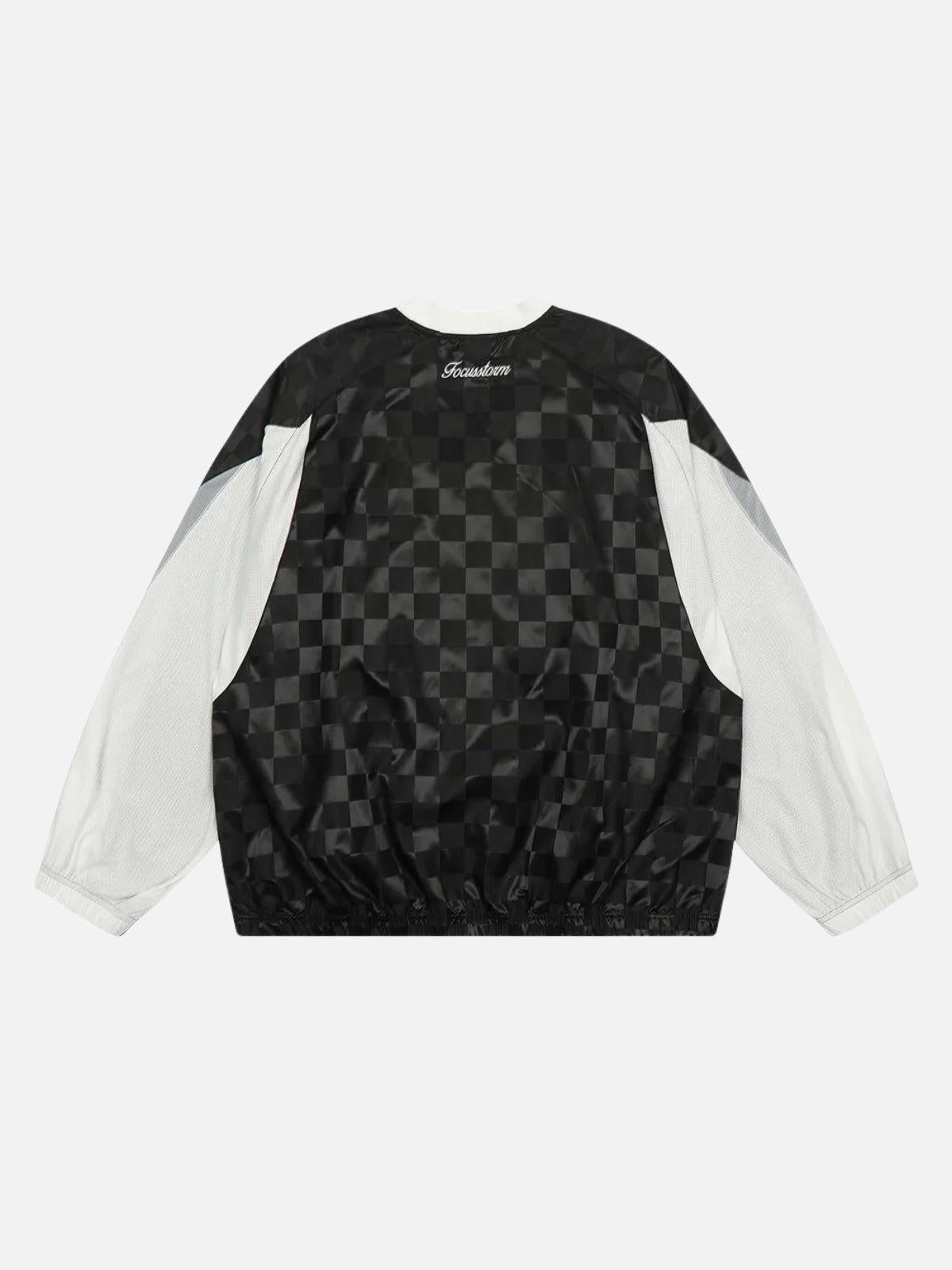 TALISHKO Patchwork Plaid Jersey Sweatshirt