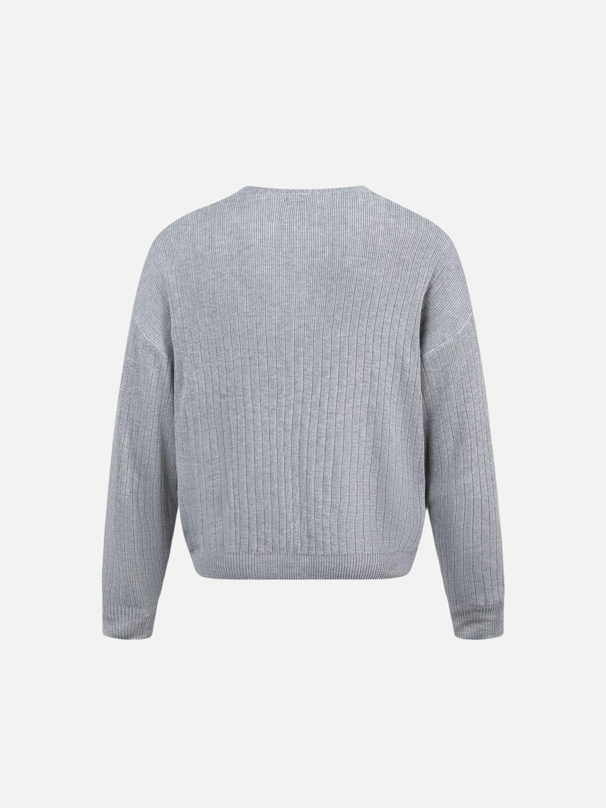 TALISHKO Vintage Letter Small V-Neck Sweater