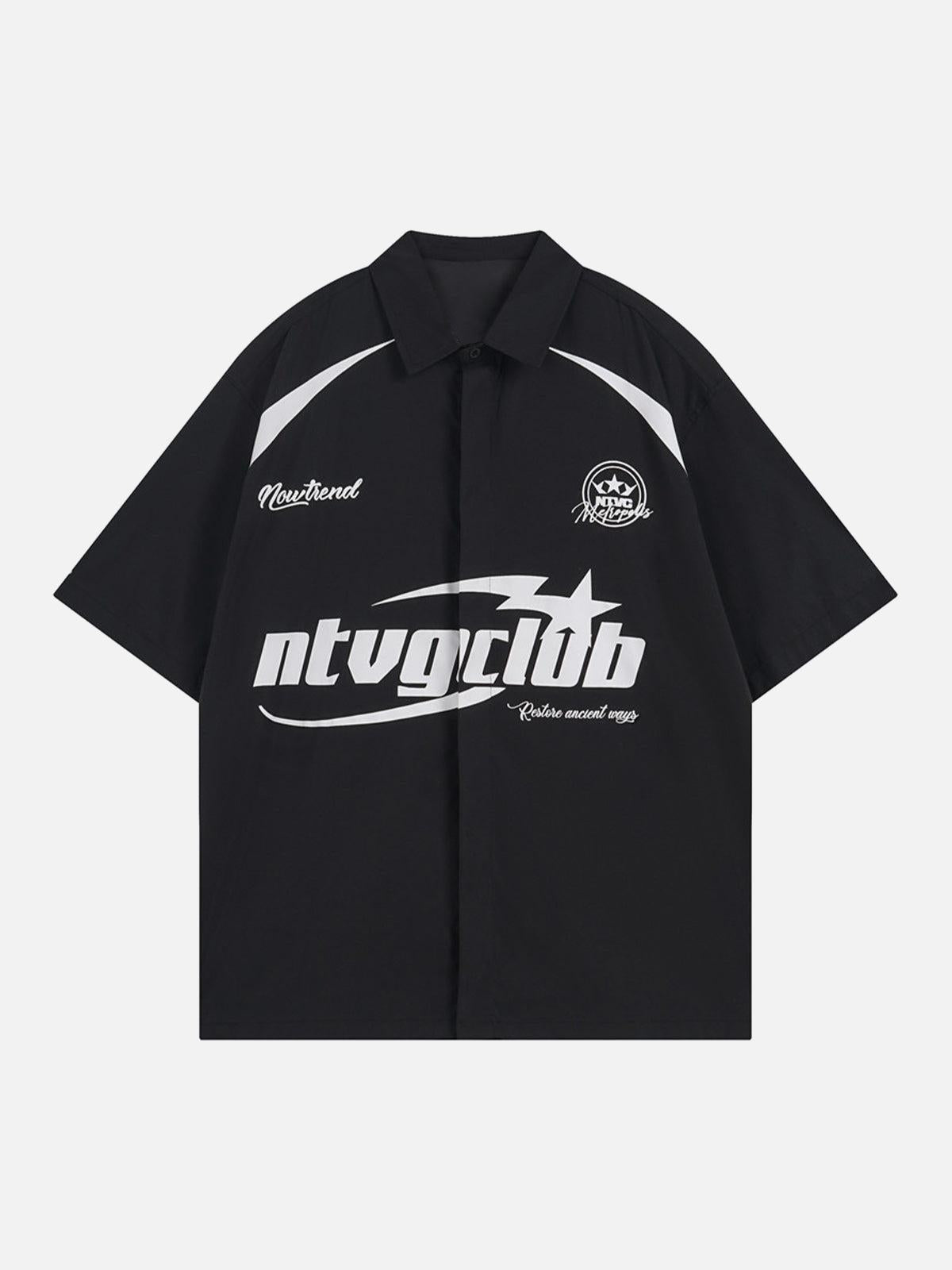 TALISHKO Racing Style Oversized Short Sleeve Shirt