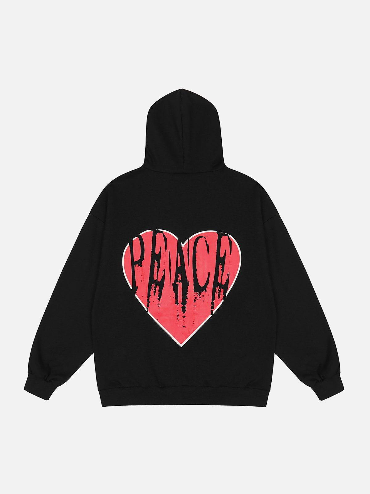 TALISHKO Peace And Love Foam Print Cardigan Hoodie