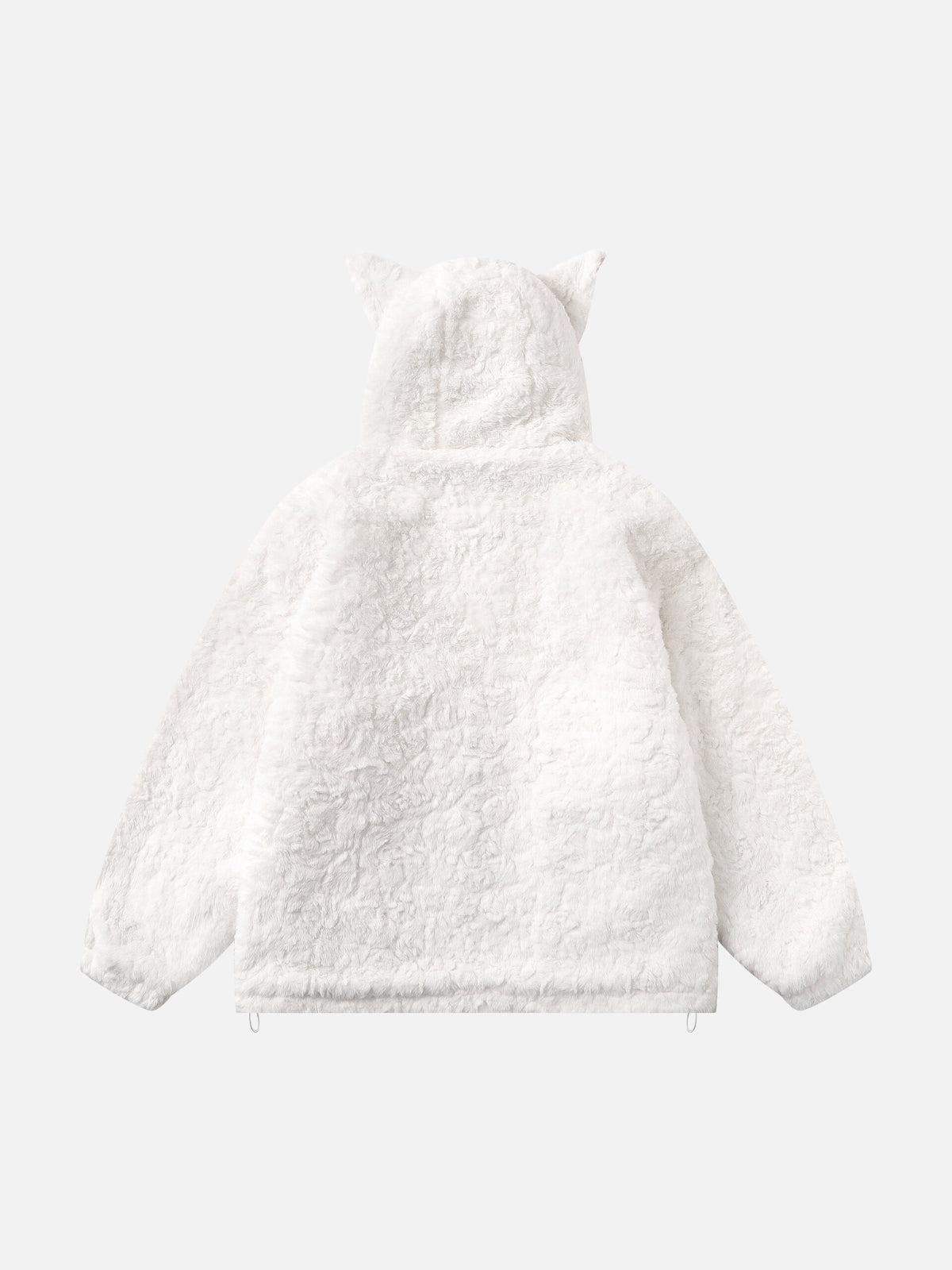 TALISHKO Plush Ear Hoodie Jacket