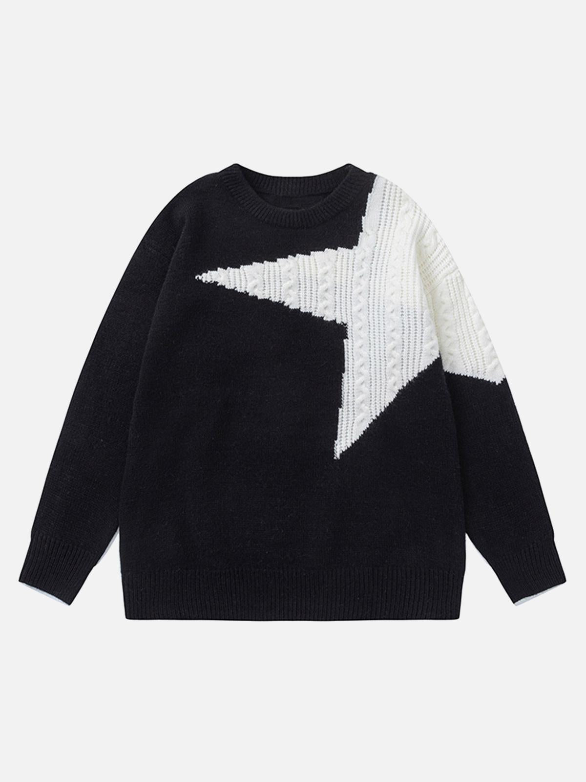 TALISHKO Star Contrast Knit Sweater