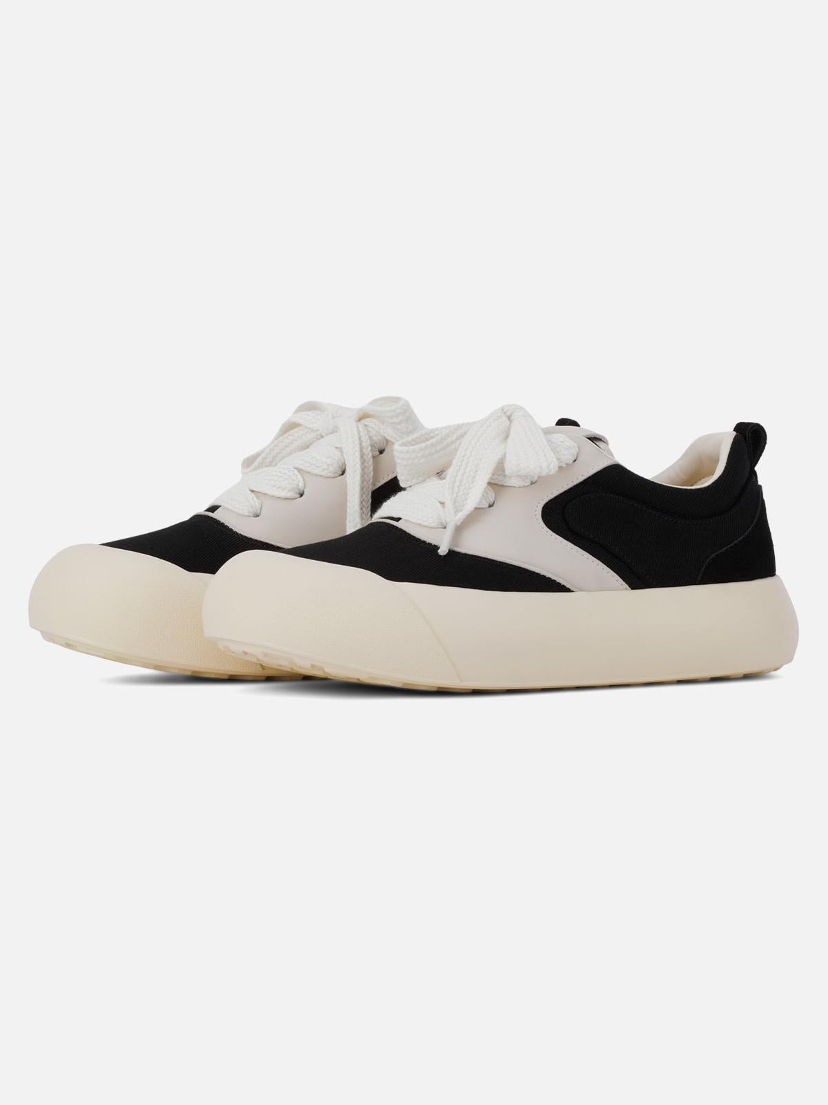TALISHKO Chunky Round-Toe Color-Block Rap Sneakers