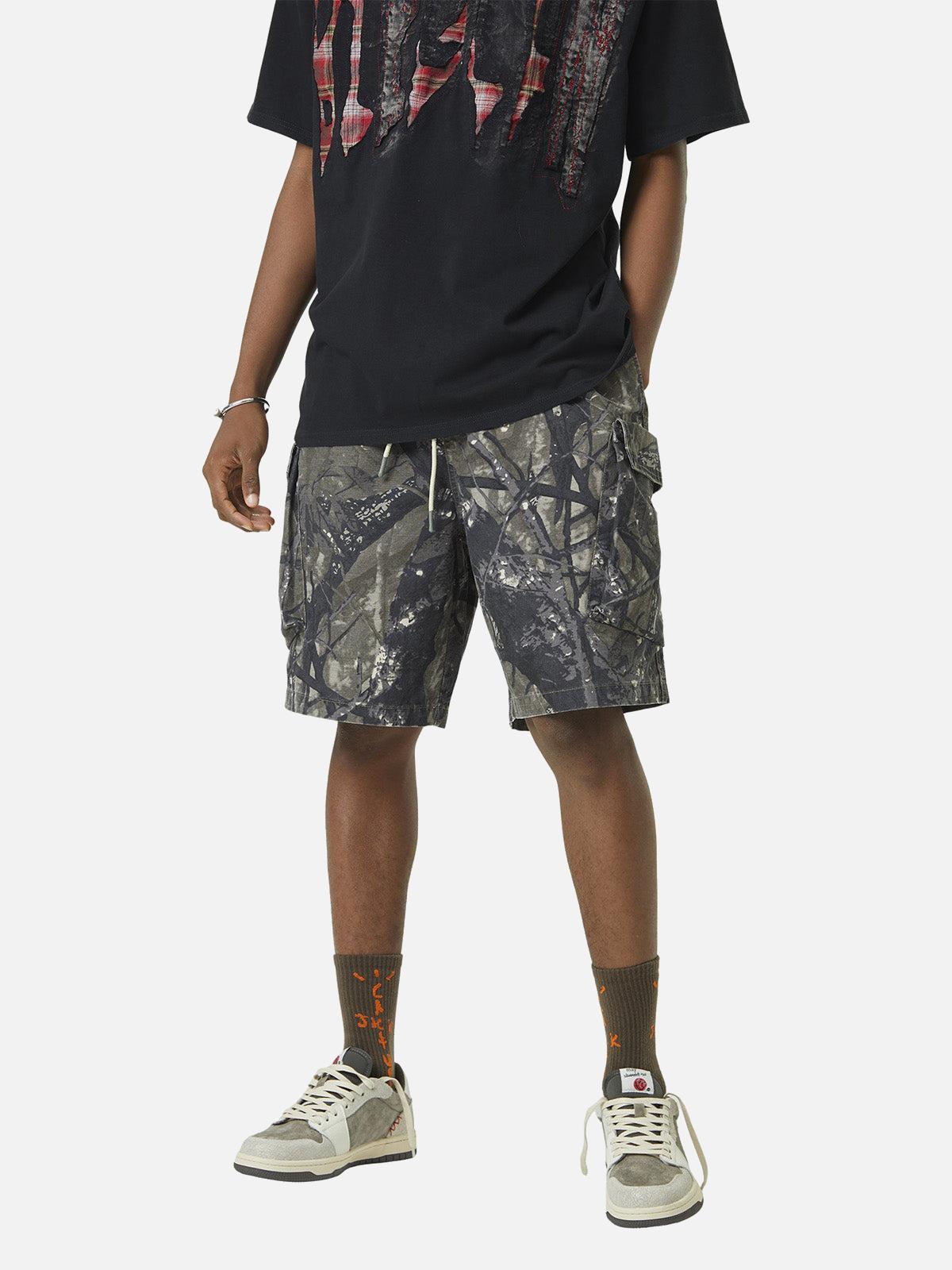 TALISHKO Fallen Leaf Camouflage Pocket Workwear Shorts