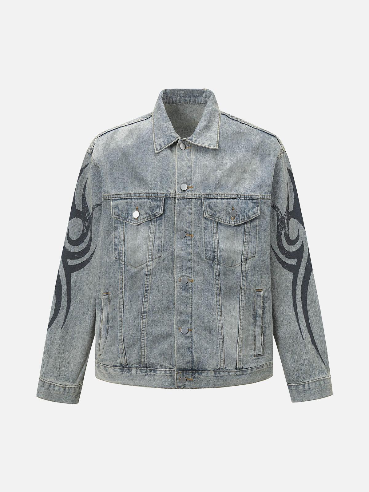 TALISHKO Retro Washed Totem Denim Jacket