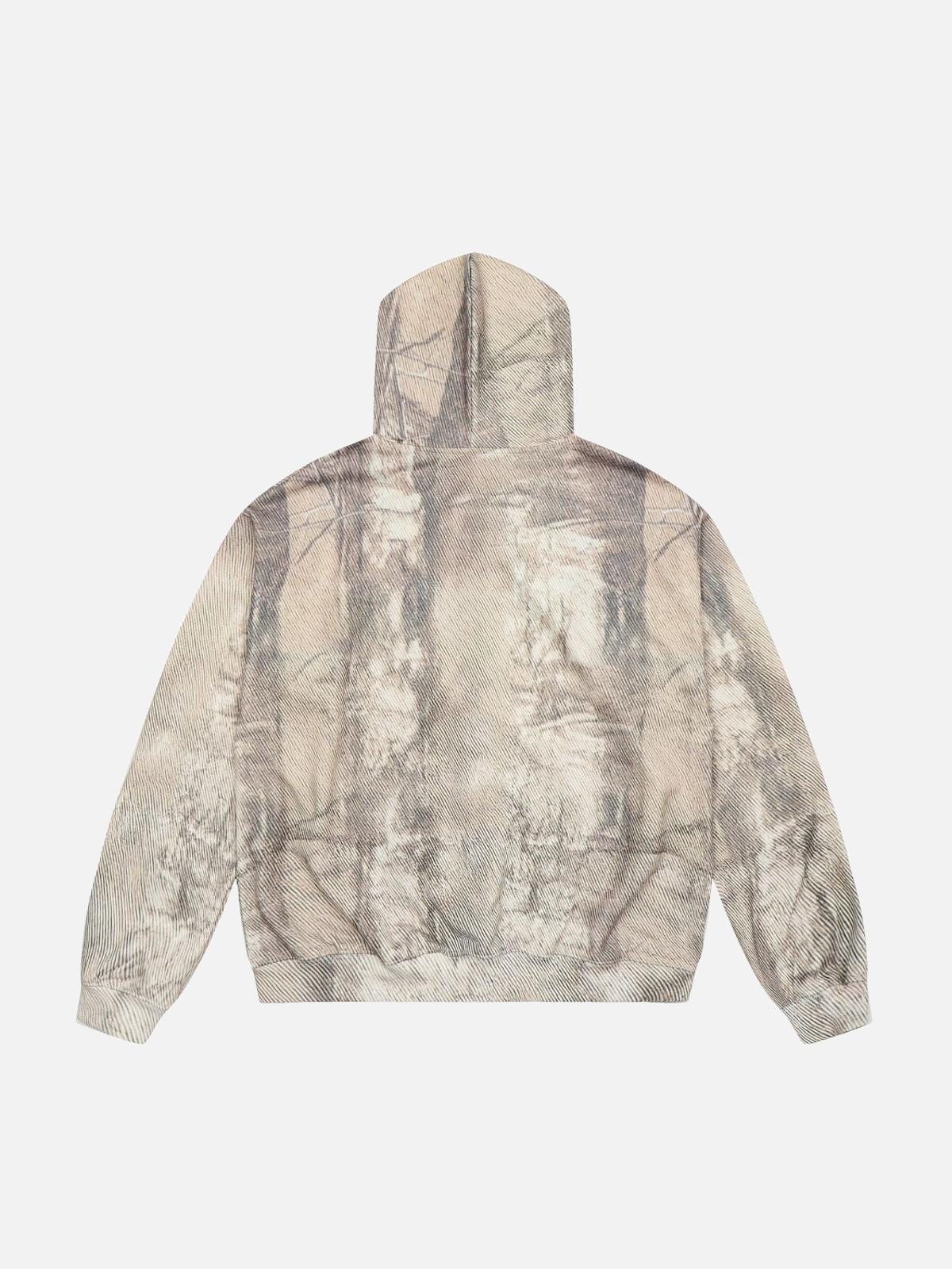 TALISHKO Branch Pattern Letter Print Hoodie