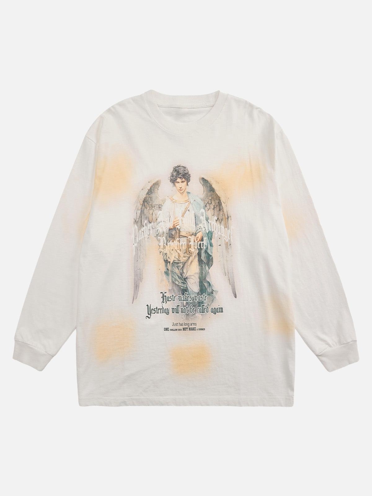 TALISHKO Vintage Angel Graphic Long Sleeve T-Shirt