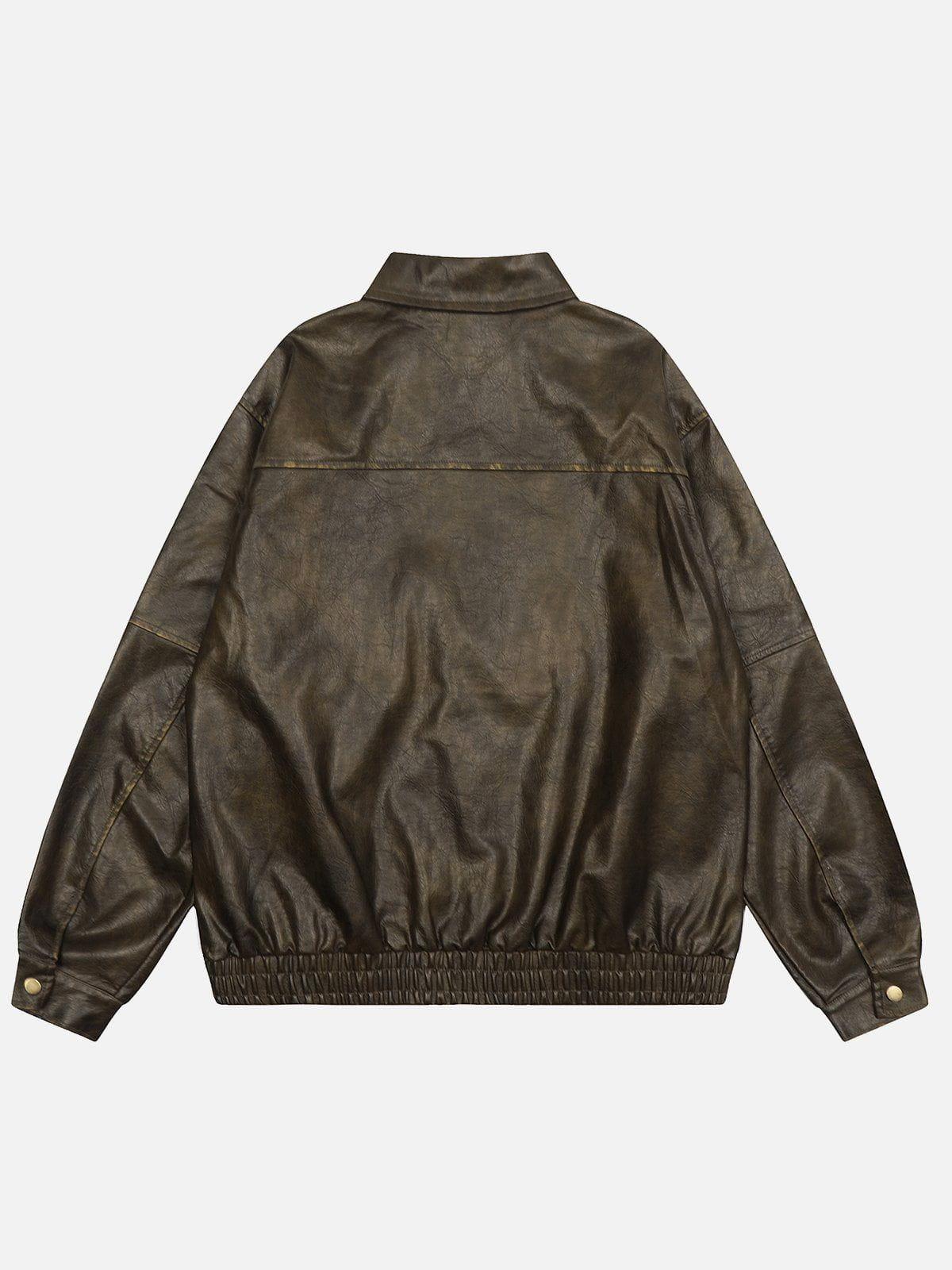 TALISHKO Dip-Dye Washed Faux Leather Jacket