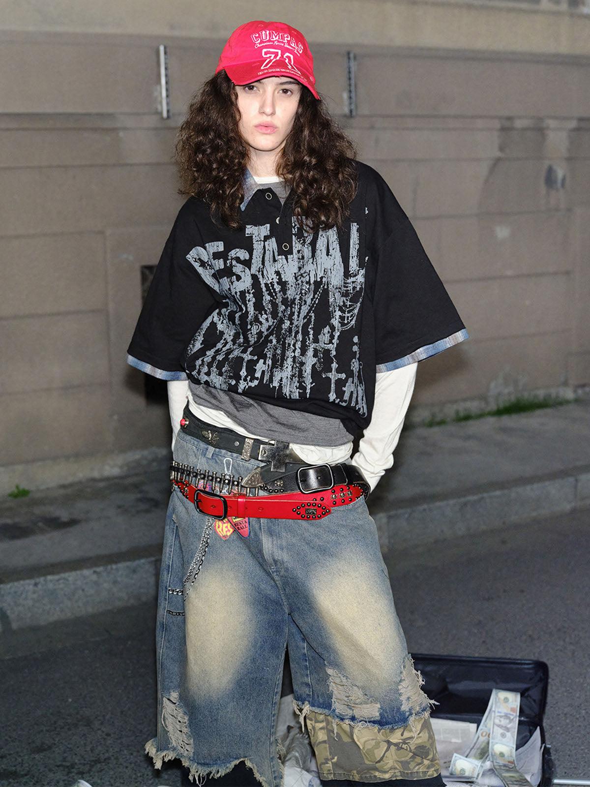 TALISHKO Street Graffiti POLO Lapel Shirt