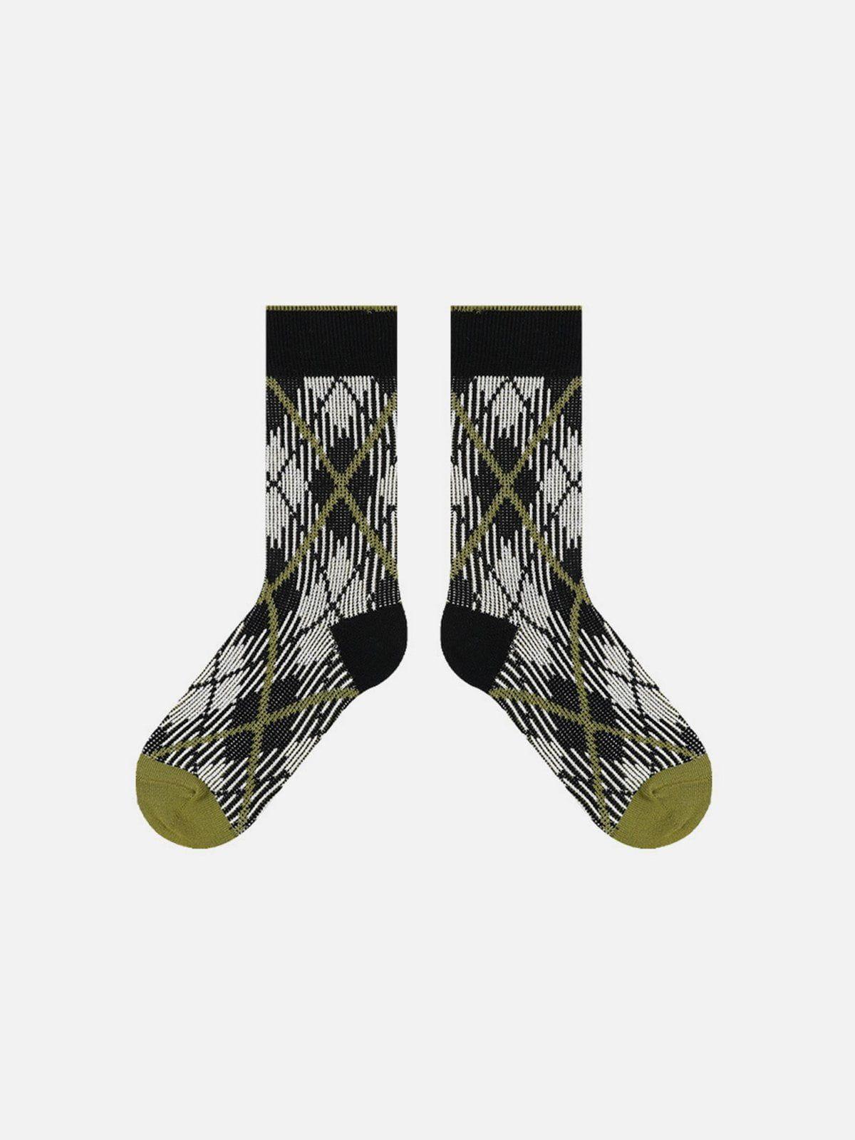 TALISHKO Vintage Stripe Plaid Socks