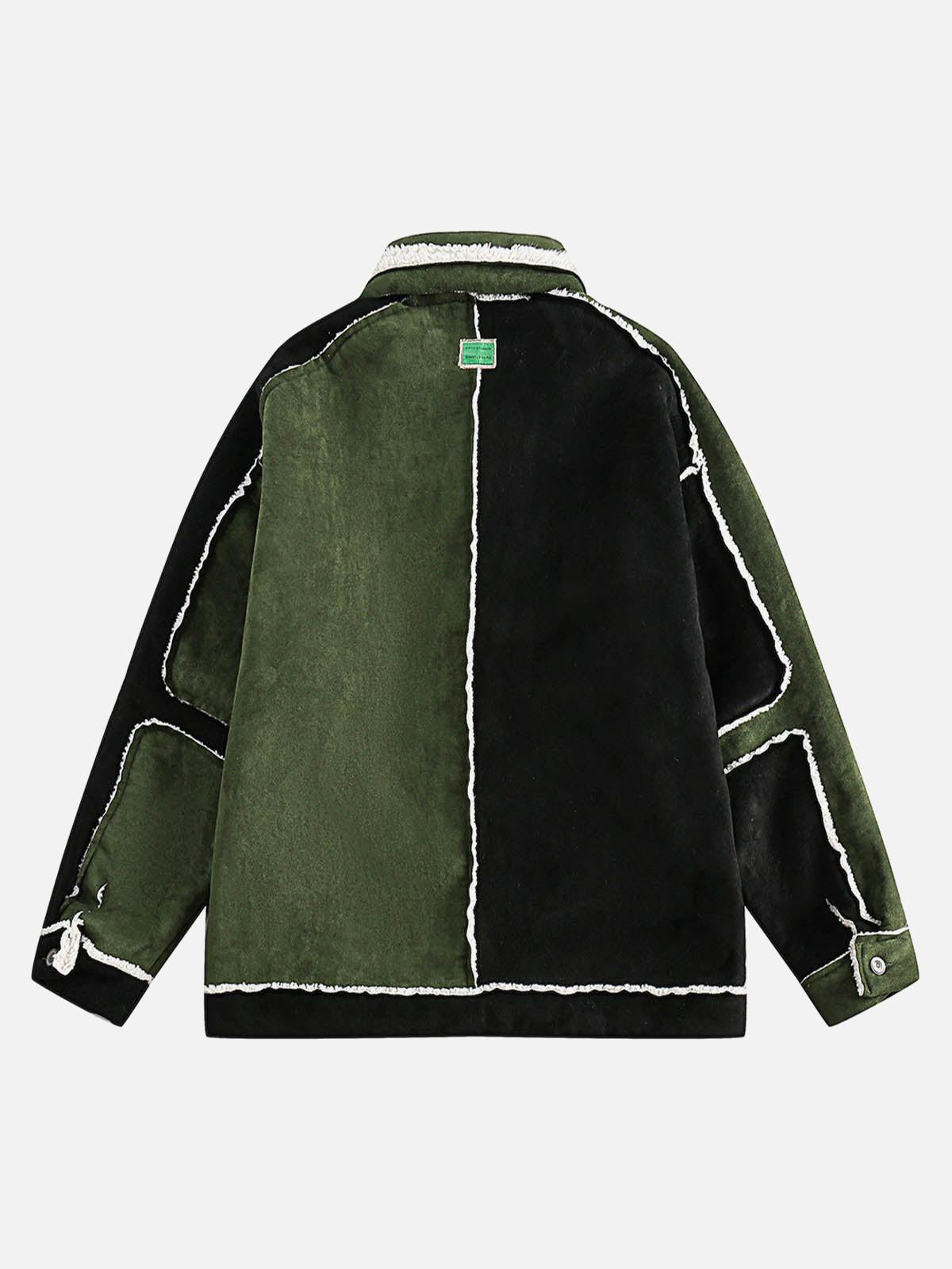 TALISHKO Floral Embroidered Suede Fleece Jacket
