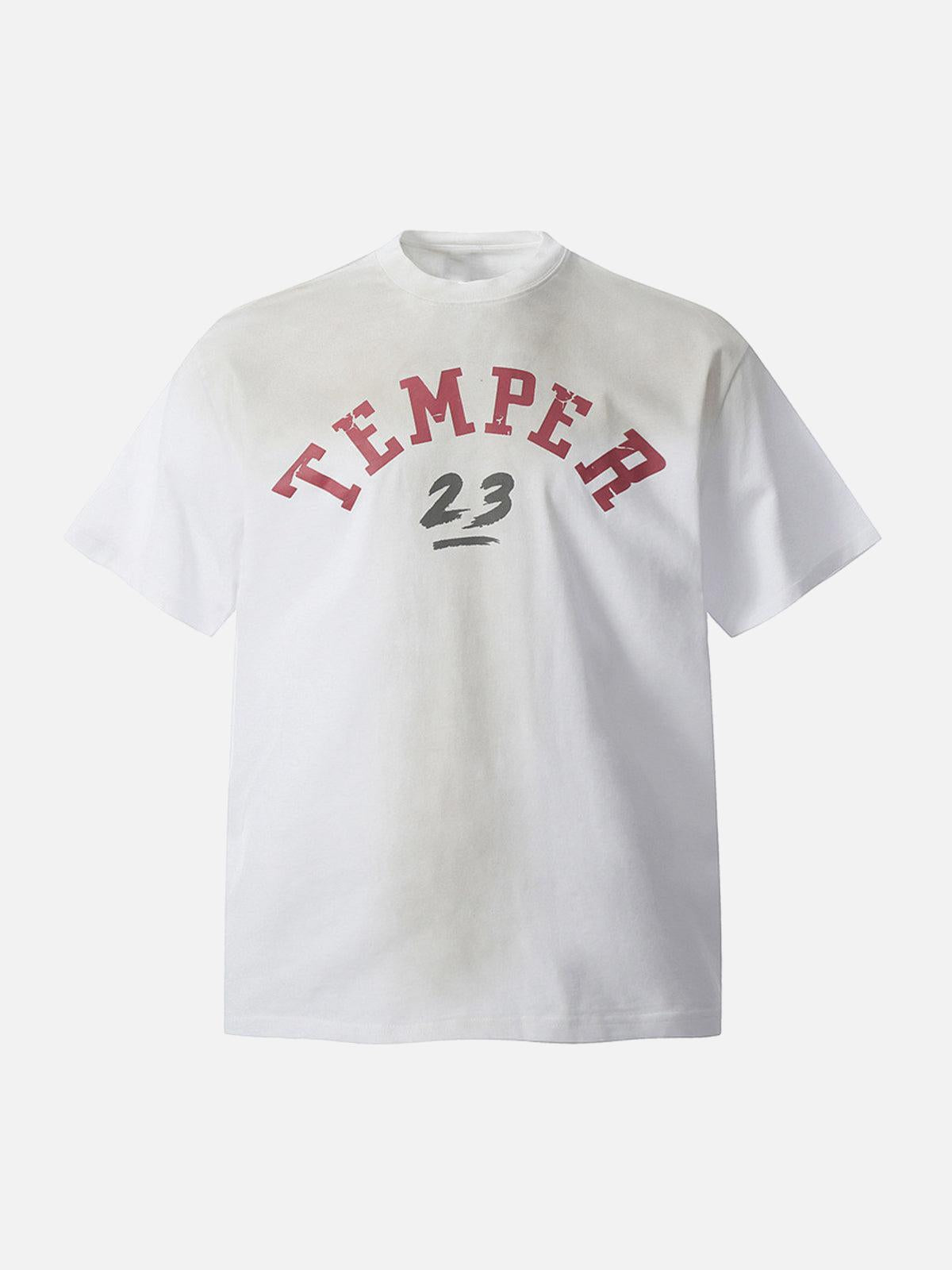 TALISHKO Street Distressed Tie-Dye Letter Print T-Shirt
