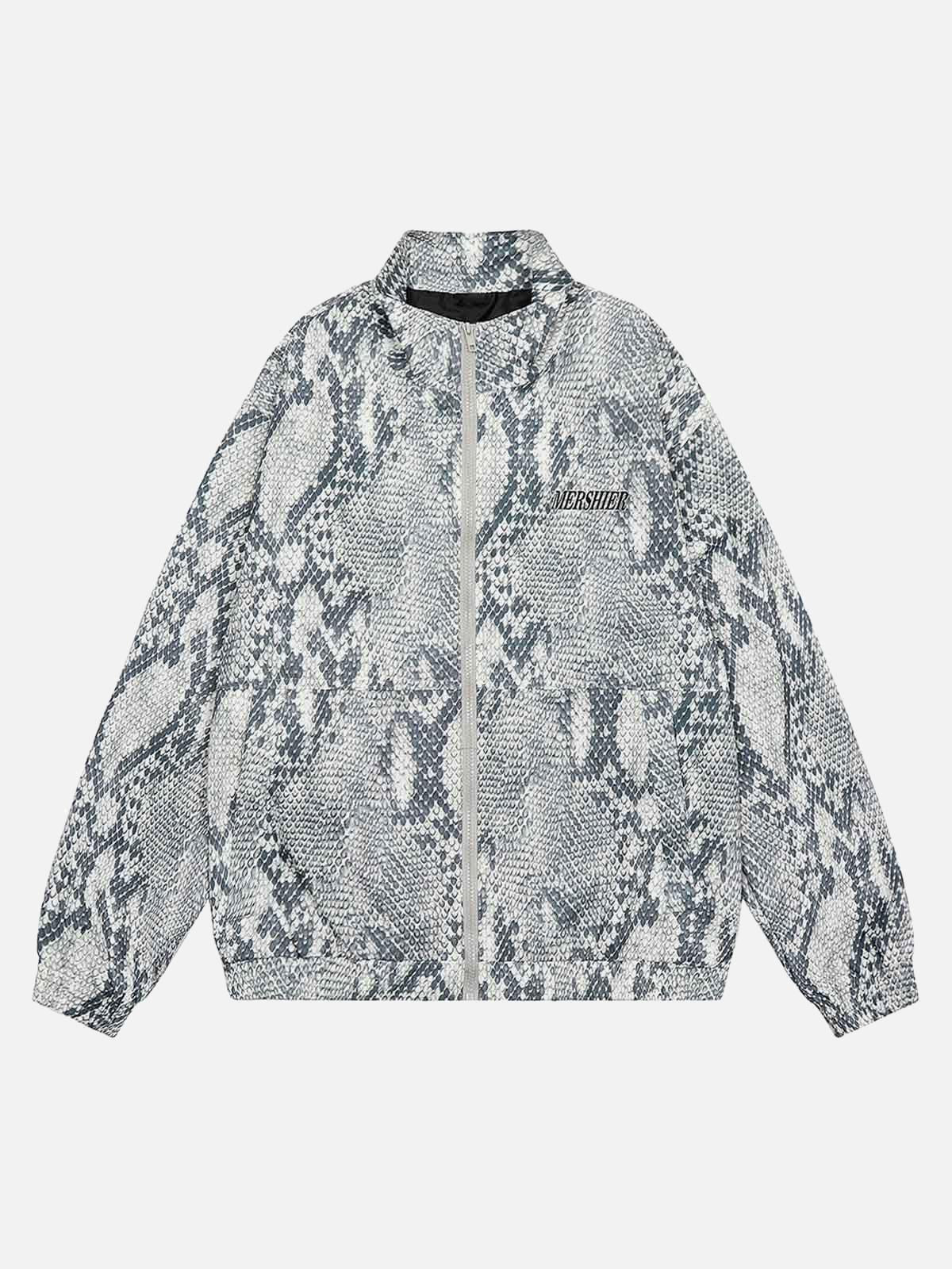 TALISHKO Vintage Vibe Print Windbreaker Jacket