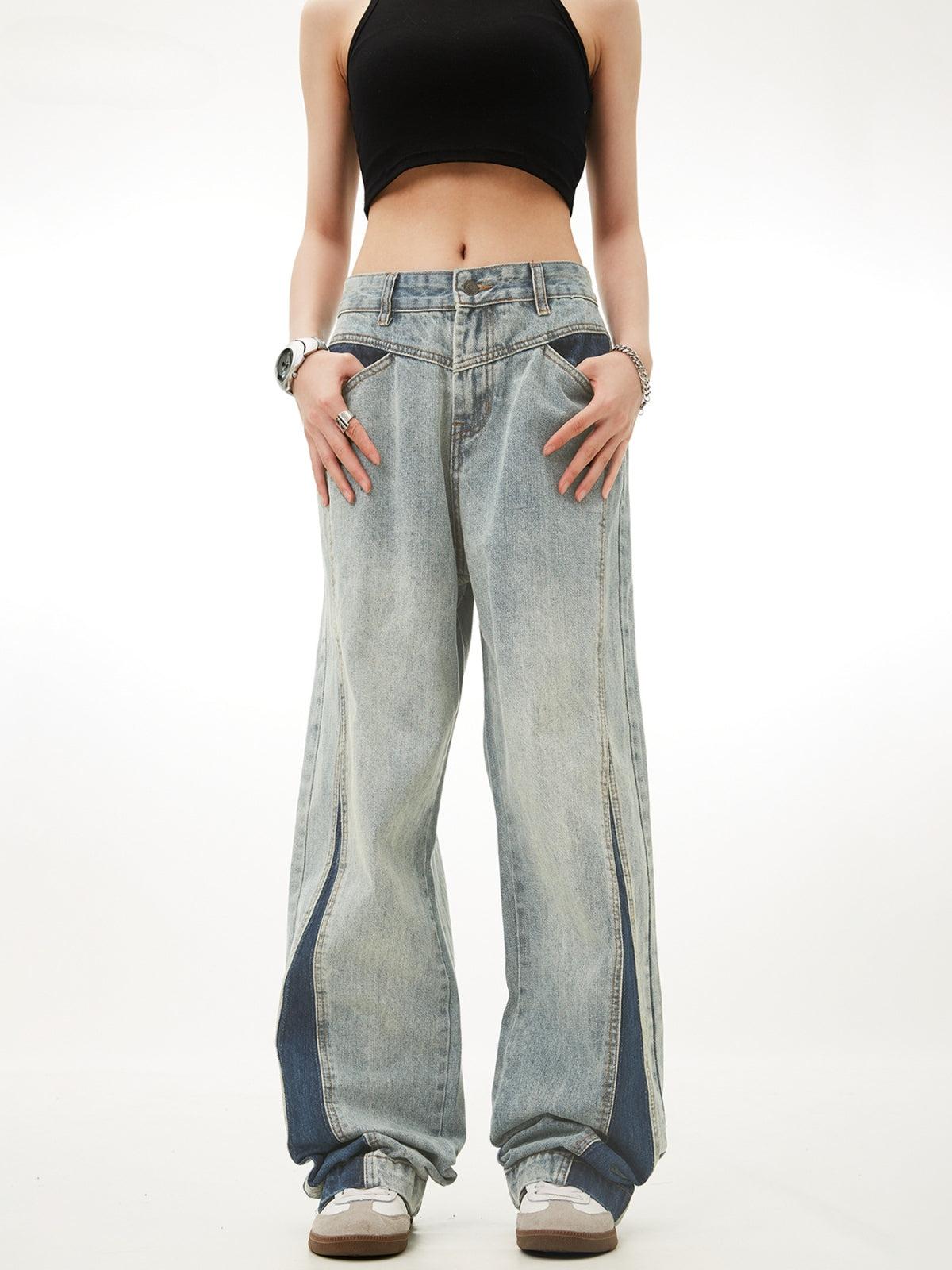 TALISHKO Patchwork Color Blocking Jeans