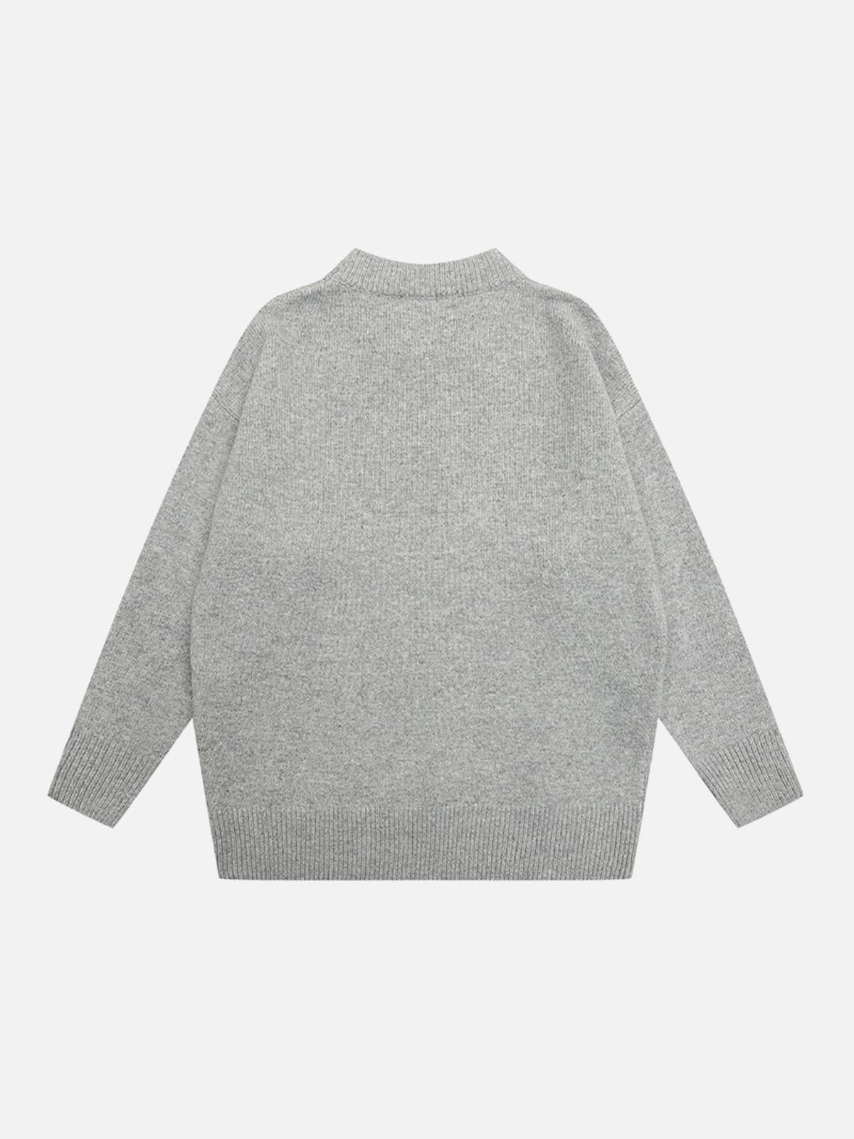 TALISHKO Vintage street Letter Embroidery Sweater