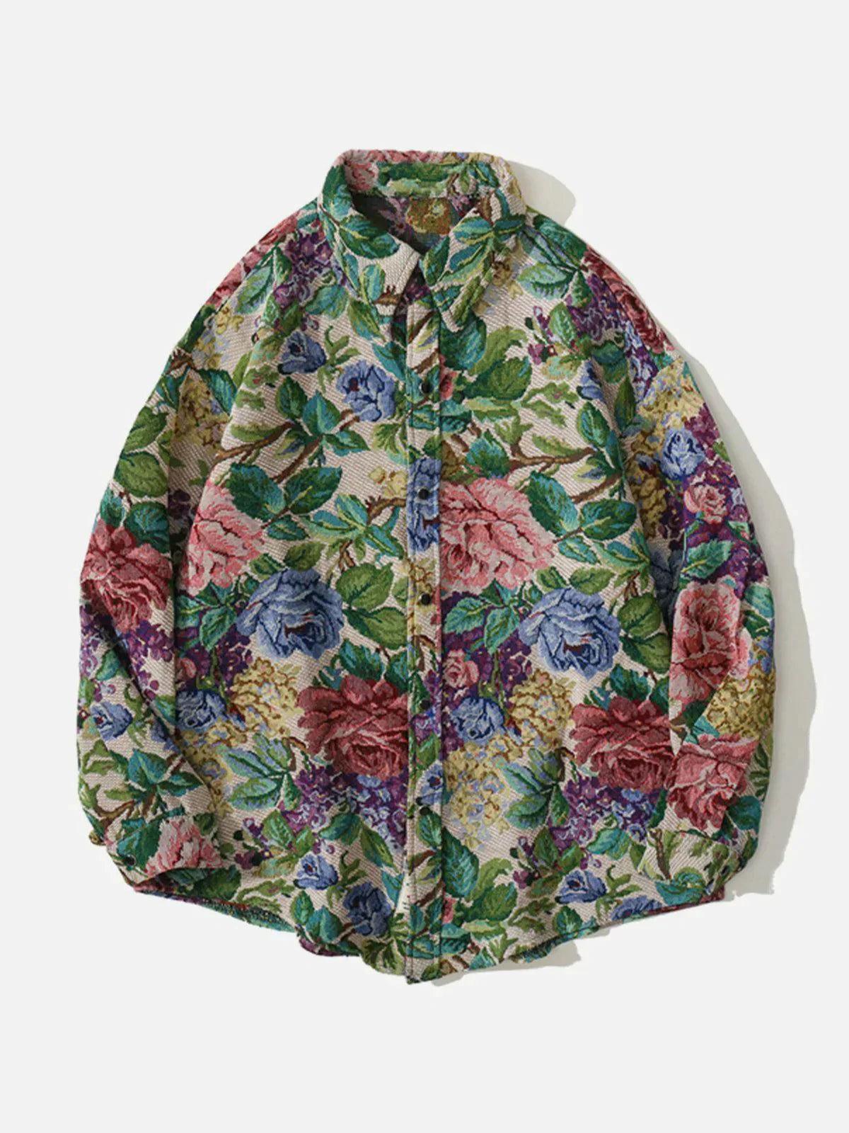 TALISHKO Floral Embroidered Long-Sleeved Shirt