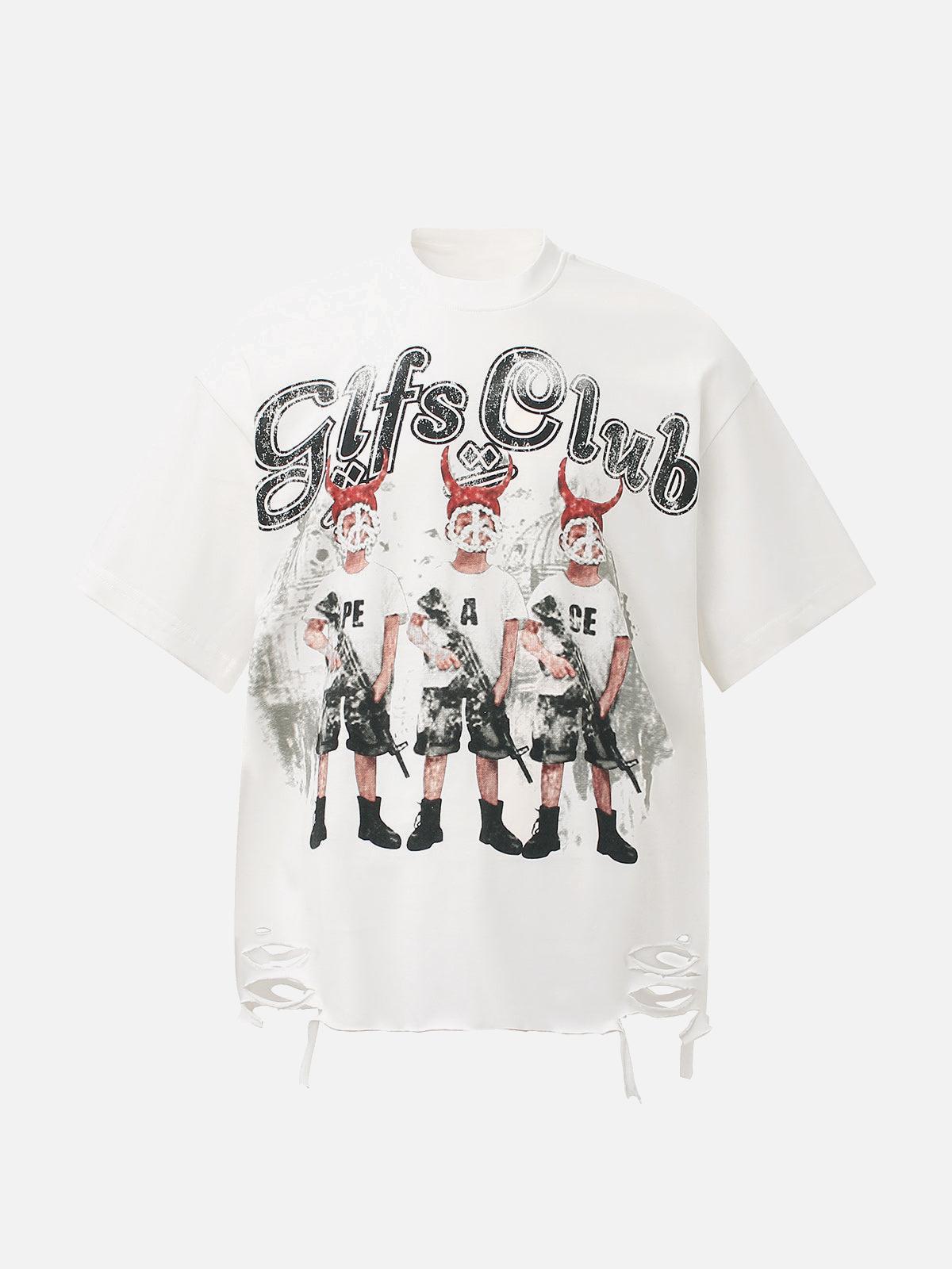 TALISHKO Graffiti Letters Devil Design Graphic T-Shirt