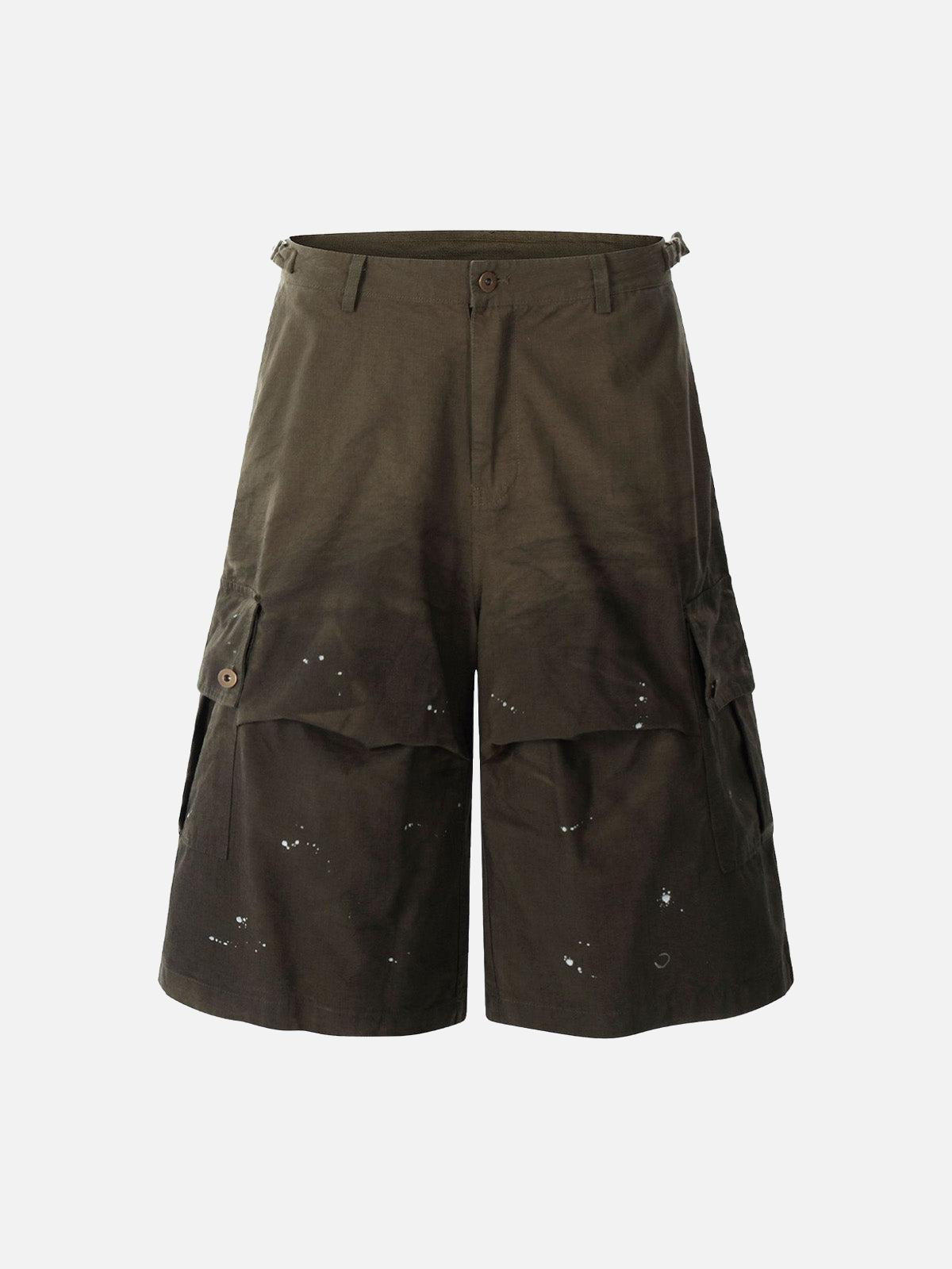 TALISHKO Dirty Dyed Distressed Cargo Jorts