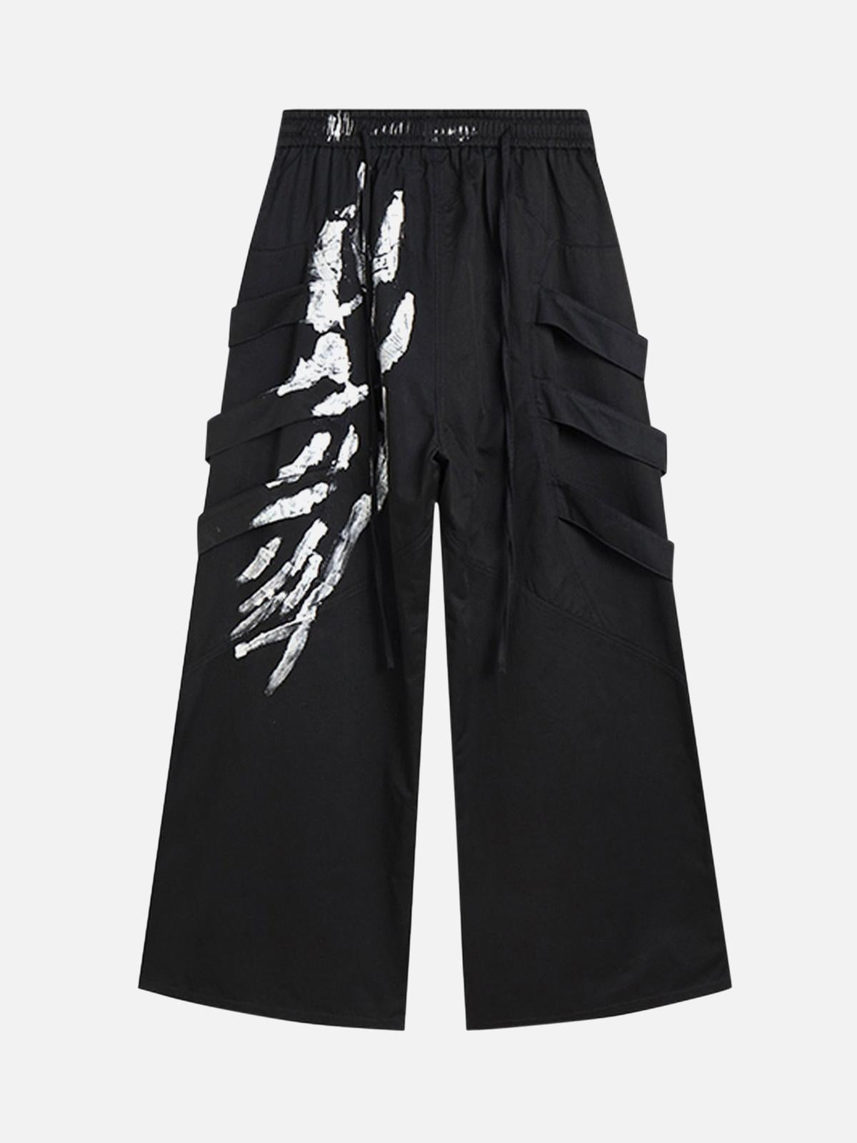 TALISHKO Deconstructed Brushed Silver Ribbon Drawstring Pant