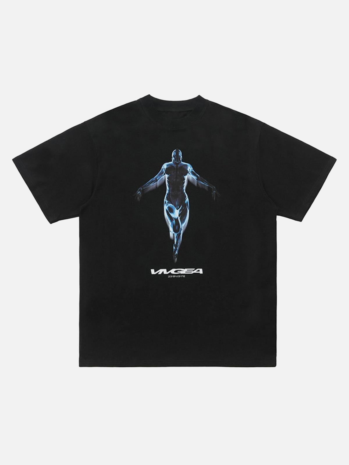 TALISHKO Sci-Fi Metal Silhouette Loose Oversize T-Shirt