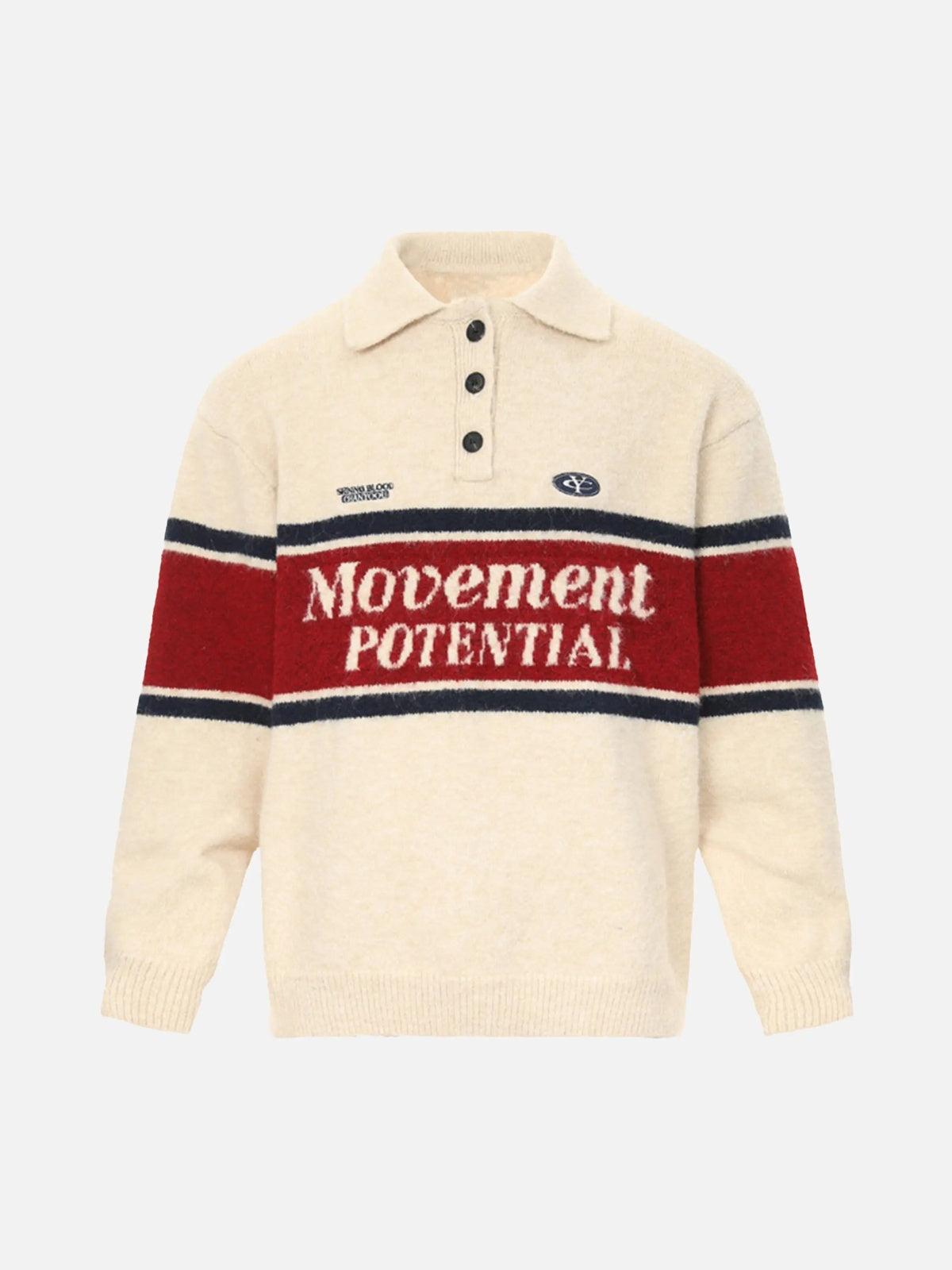 TALISHKO Vintage Preppy Colorblock Lapel Sweater