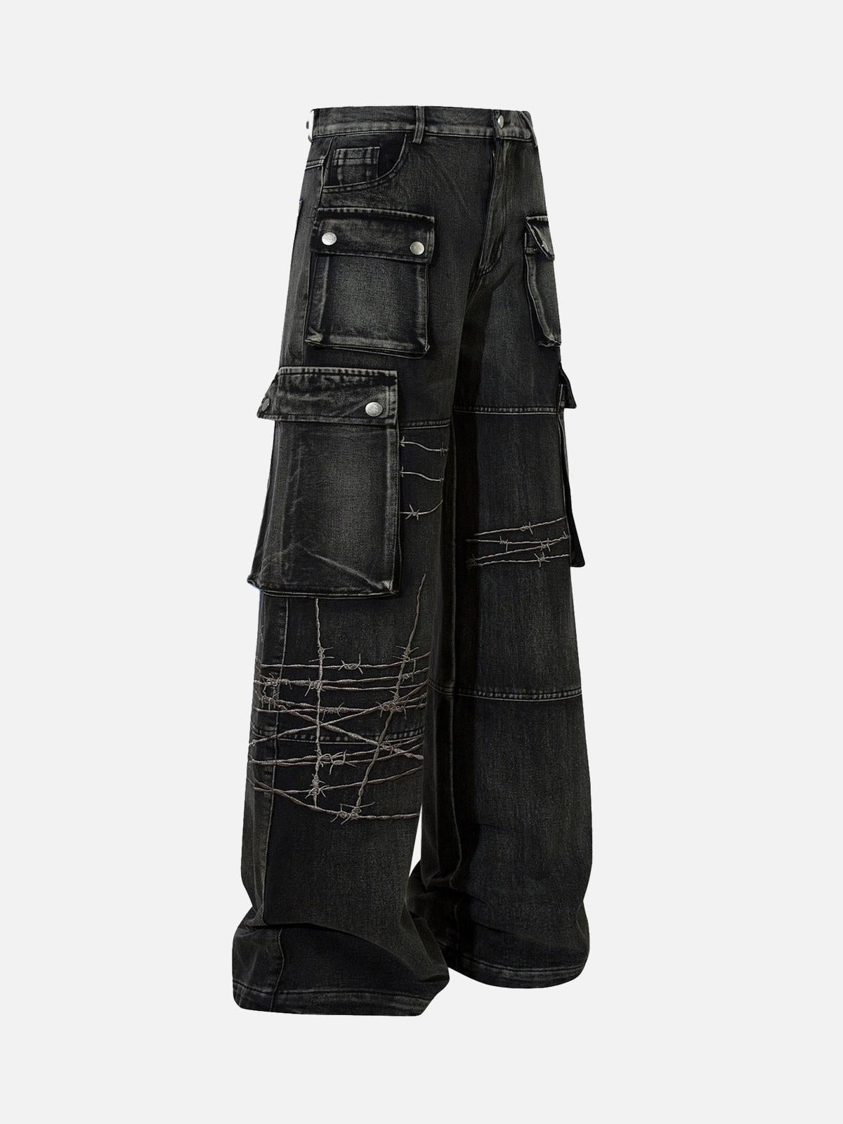 TALISHKO High Street Embroidery Hip-Hop Jeans