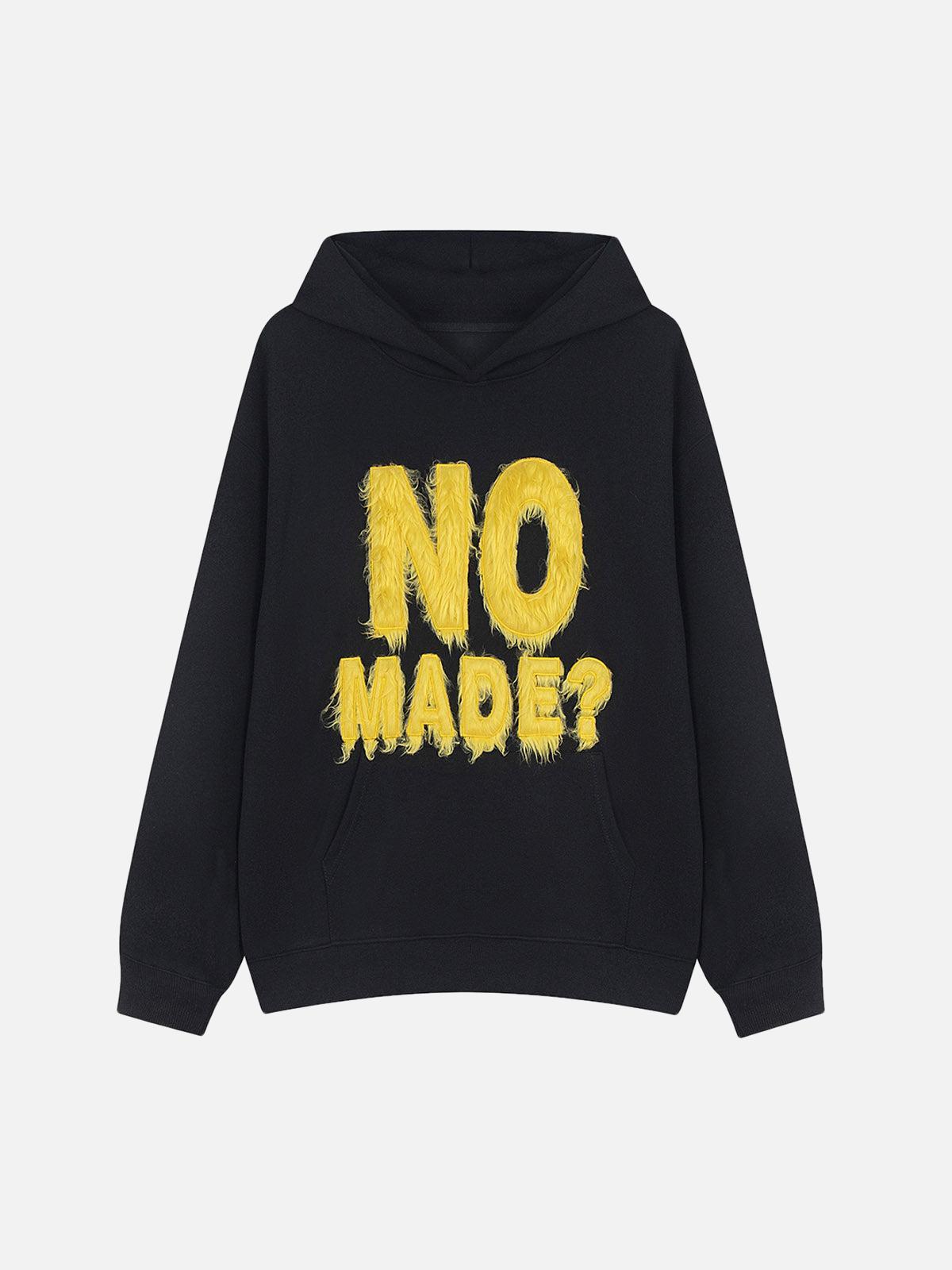 TALISHKO Fur Patchwork Embroidered Stitching Hoodie